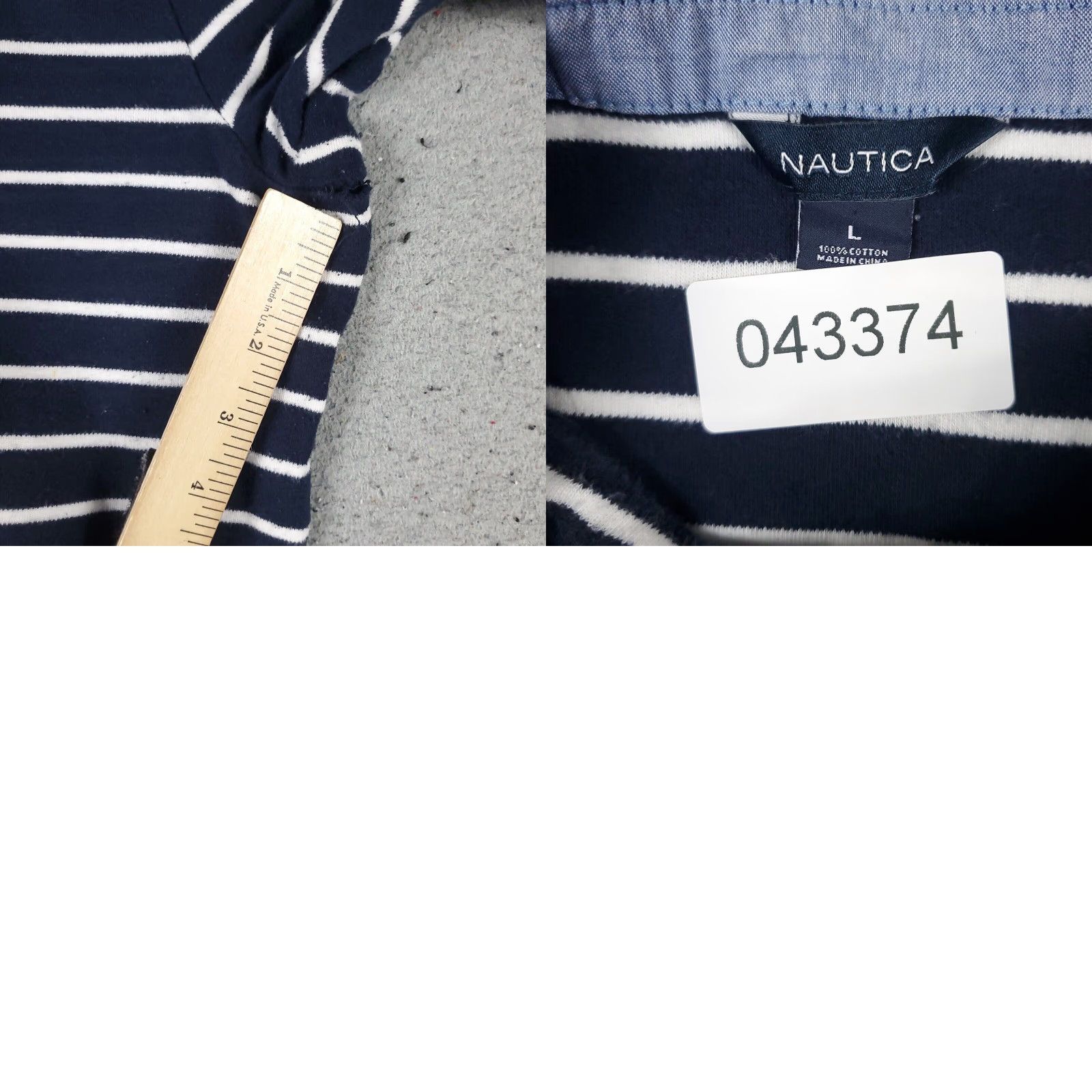 Nautica VINTAGE Nautica T-Shirt Women Large Blue White Striped Casual Long Sleeve Shirts American 90s Womens Size L / US 10 / IT 46 - 8 Thumbnail