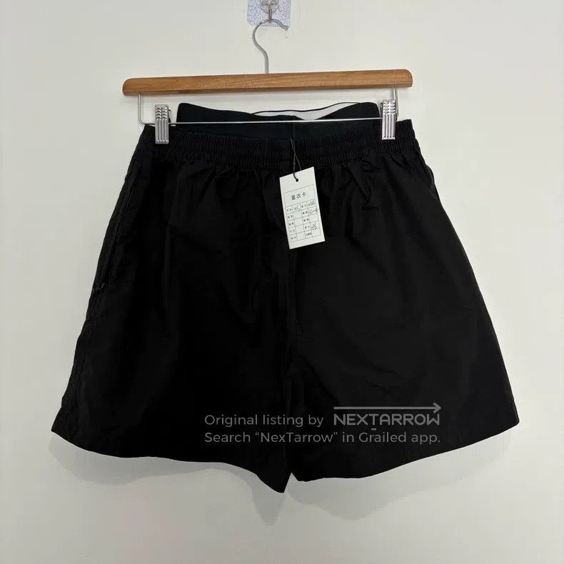 Balenciaga size XS Black nylon double-waist fake two-piece