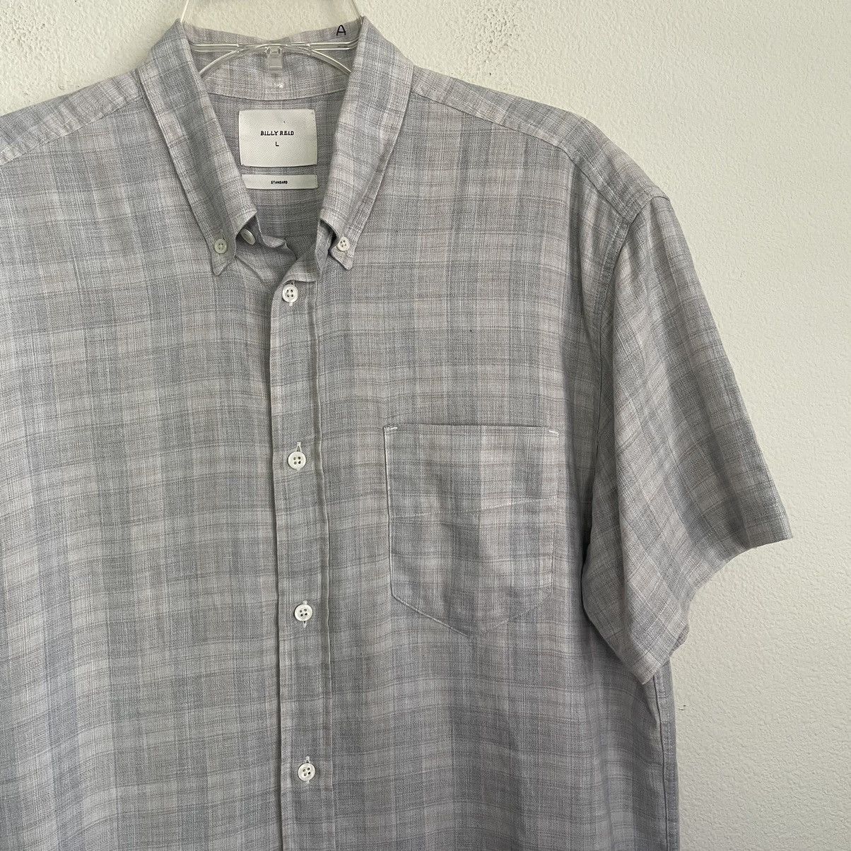 Billy Reid Button Down Short Sleeve Pocket Plaided Shirt