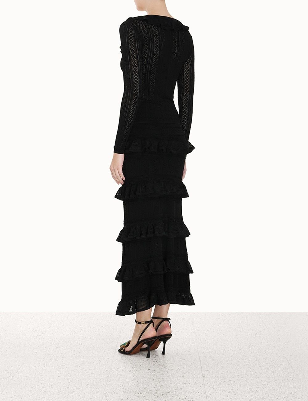 Zimmermann oc11z0425 Luminosity V-Neck Ruffle Top in Black Size M / US 6-8 / IT 42-44 - 4 Thumbnail