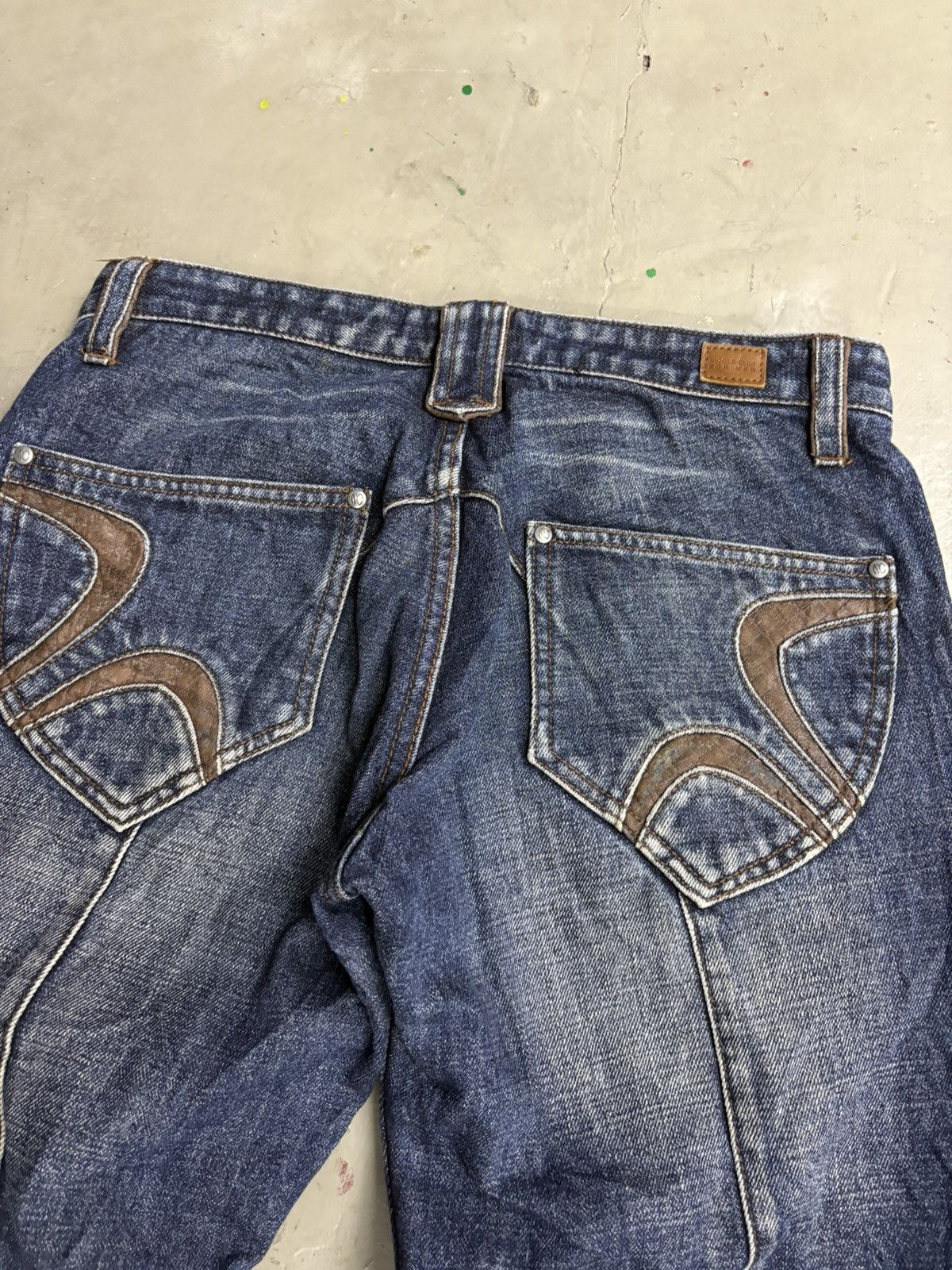 Tornado Mart 🥵Nicole club for men // Distressed Indigo Flared Denim Size US 31 - 9 Thumbnail
