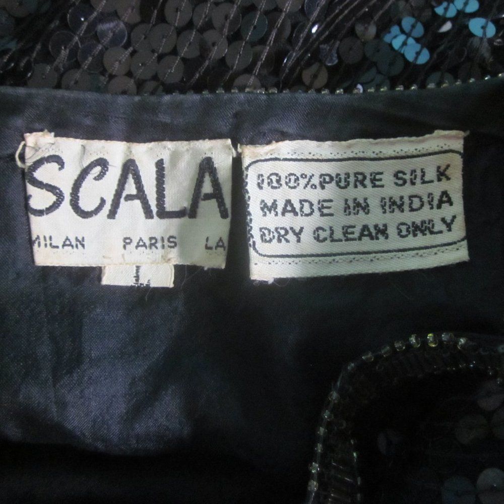 Vintage SCALA Vintage Sequin Top Womens Size L Long Dolman Sleeve Bl Size L / US 10 / IT 46 - 3 Thumbnail