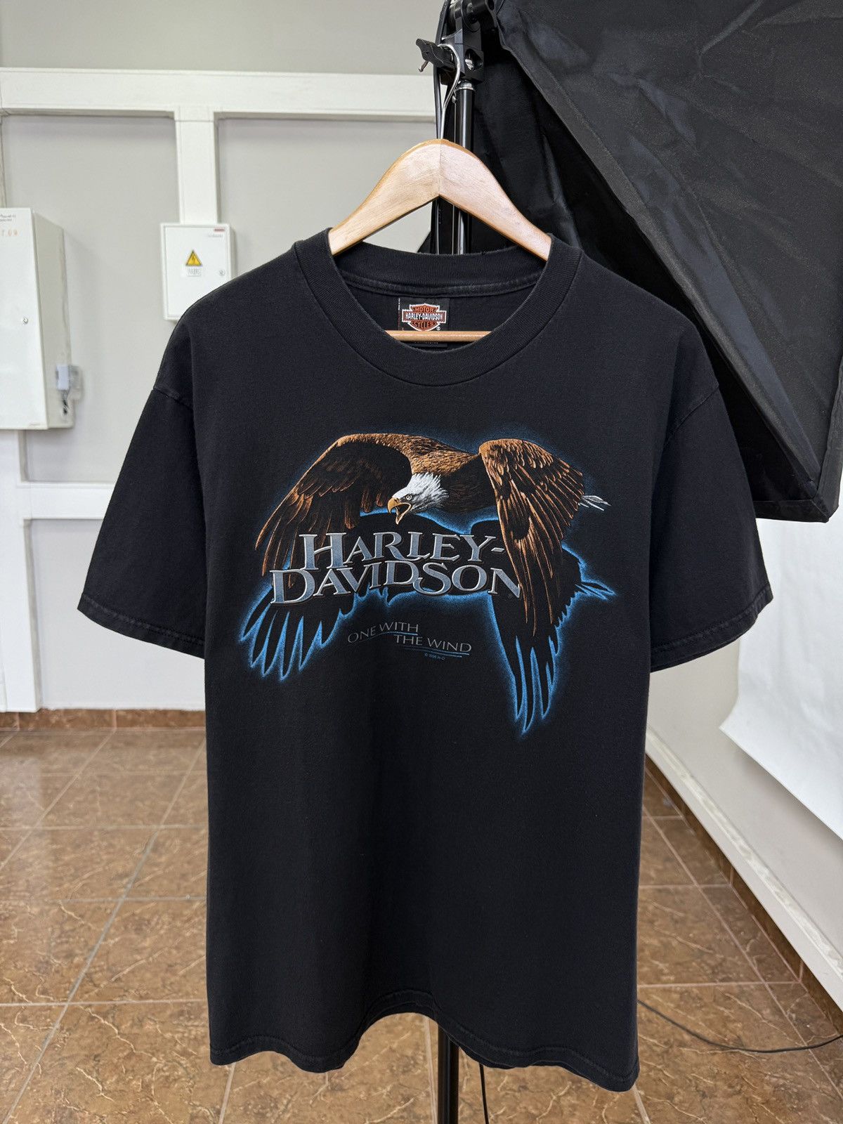 Harley Davidson 🇺🇸 Vintage 1996 Harley Davidson One With The Wind T-Shirt 3d Size US L / EU 52-54 / 3 - 1 Thumbnail
