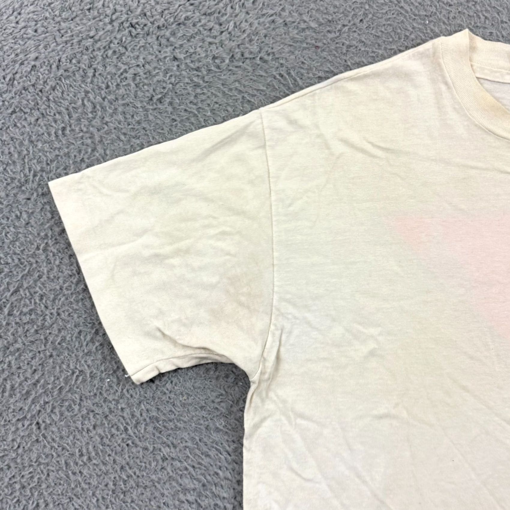 Hanes VINTAGE Hanes T-Shirt Adult Large White Crew Neck Short Sleeve 90s Dinosaur USA Mens Size US L / EU 52-54 / 3 - 6 Thumbnail