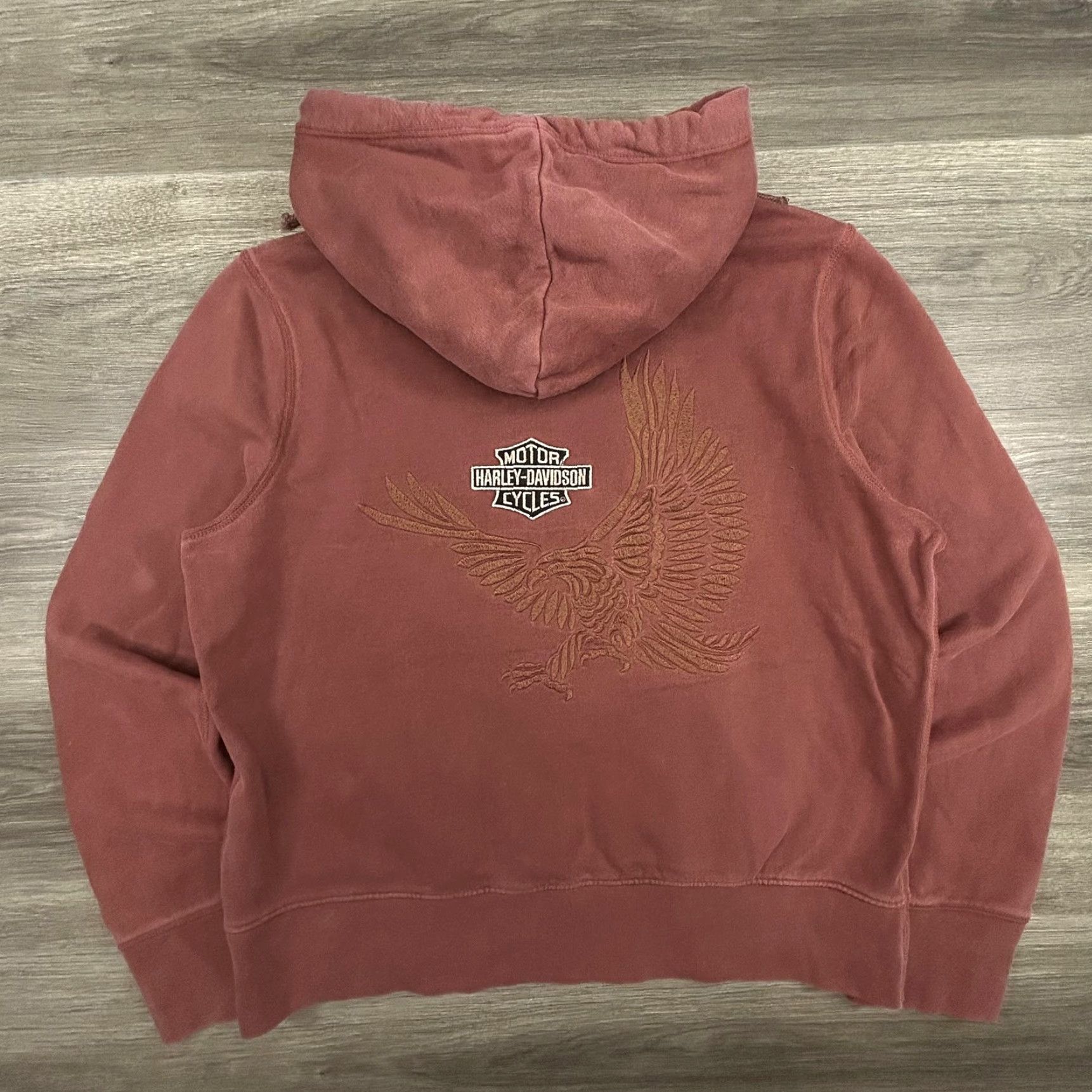 Harley Davidson Harley-Davidson Hoodie Womens M Red Eagle Logo PULLOVER Graphic Print Hooded Pockets 90s Biker Motorcycle Casual Size M / US 6-8 / IT 42-44 - 2 Thumbnail