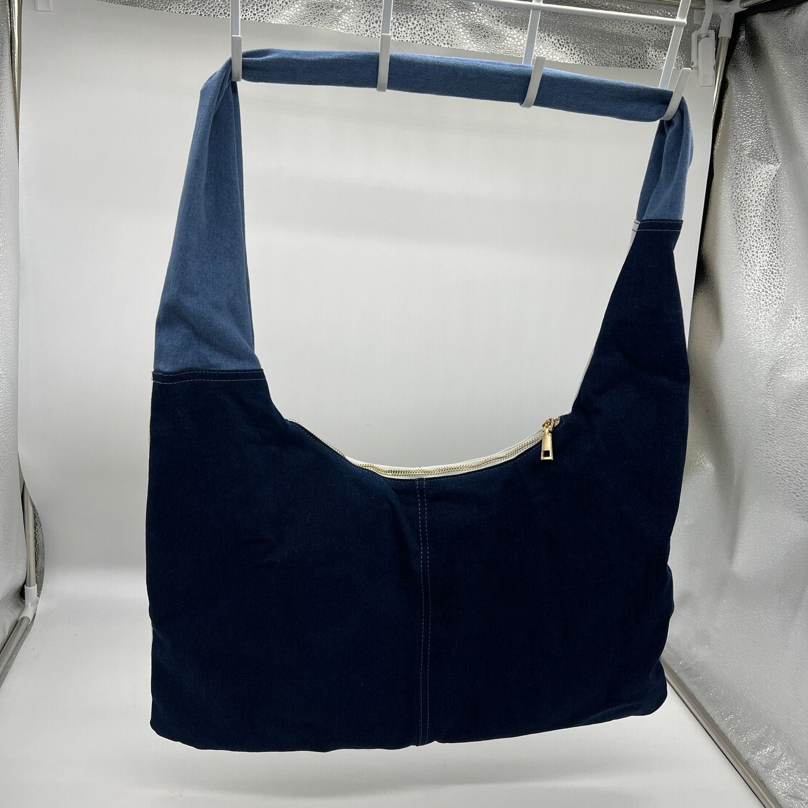Other Attitudes by Renee Denim Patchwork Shoulder Bag Denim Combo Size ONE SIZE - 5 Thumbnail