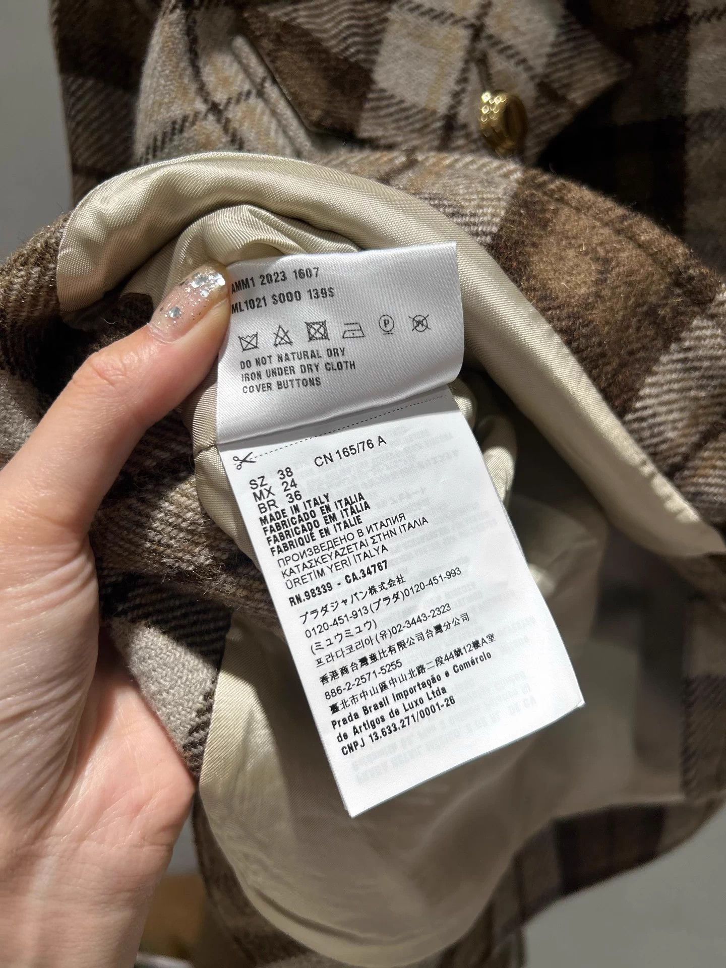 Miu Miu MIU MIU 24ss Wool Check Oversized Jacket NWT Size XS / US 0-2 / IT 36-38 - 5 Thumbnail