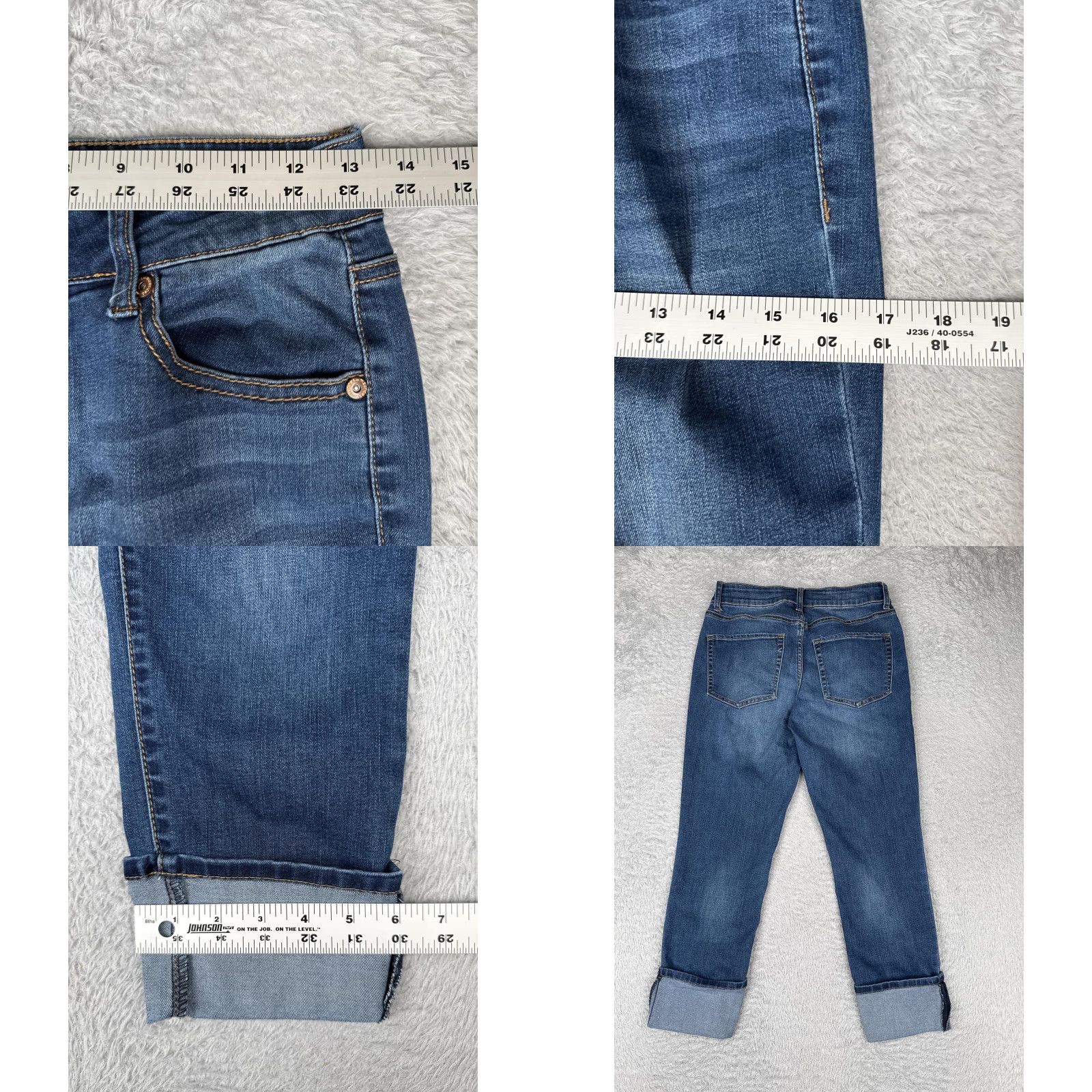 Vintage Maurices Jeans Womens 4 Blue High Rise Skinny Double Button Zip Ankle Denim Slim Stretch 5-Pocket Classic Medium Blue 90s City USA Mens? Size 27" / US 4 / IT 40 - 9 Thumbnail