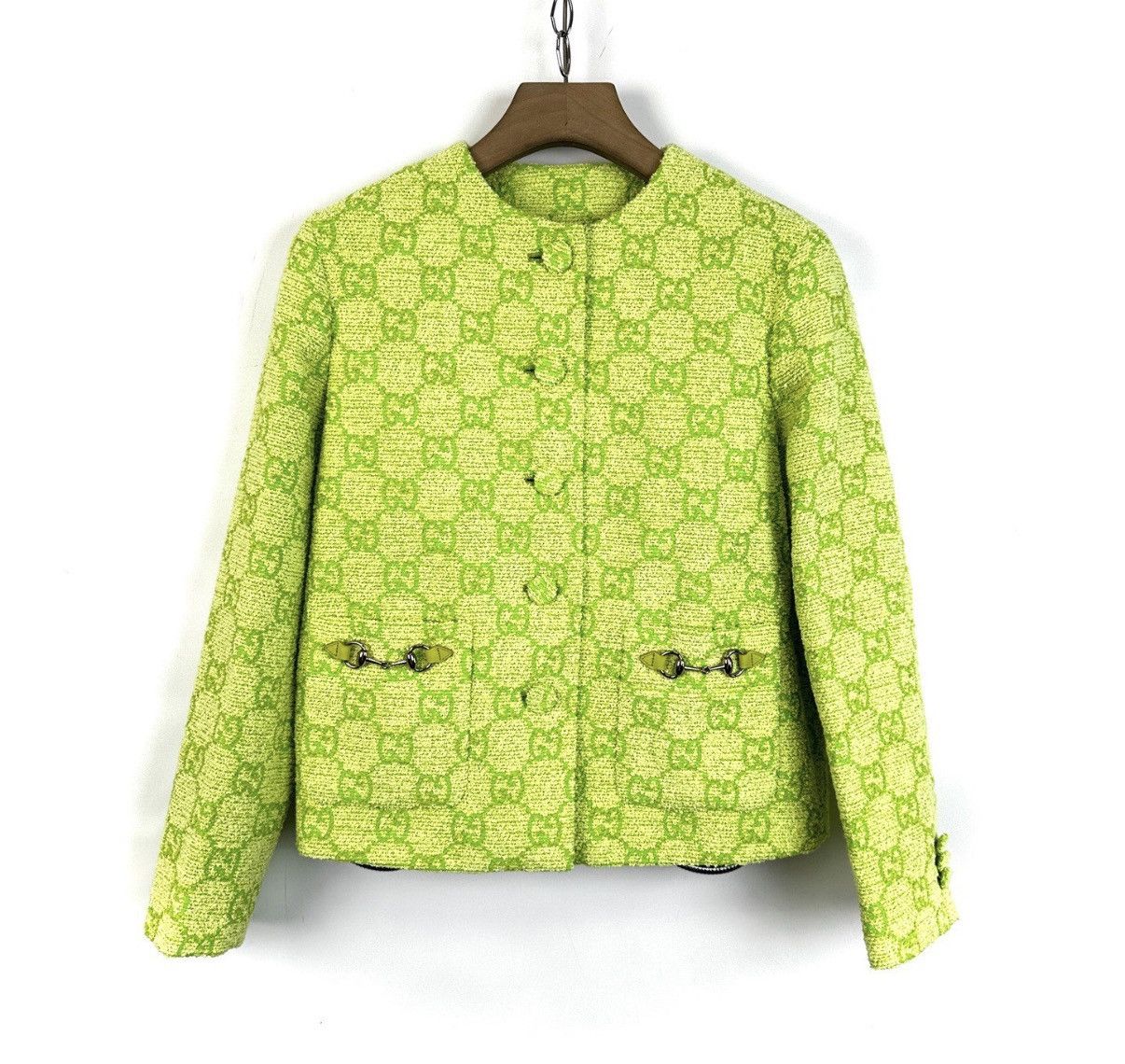 Gucci Gucci / Green All-Over GG Logo Horsebit Tweed-style Set K12 Size XS / US 0-2 / IT 36-38 - 1 Thumbnail