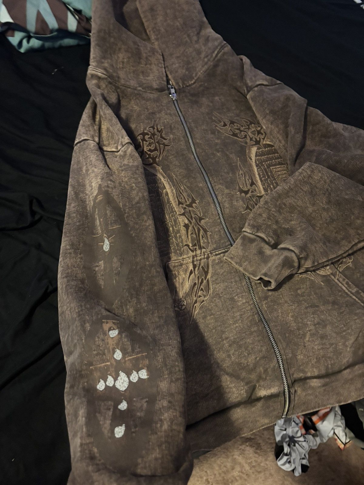 Travis Scott Cactus Jack by Travis Scott God's Country Zip Hoodie 'Brown' Size US XL / EU 56 / 4 - 4 Thumbnail