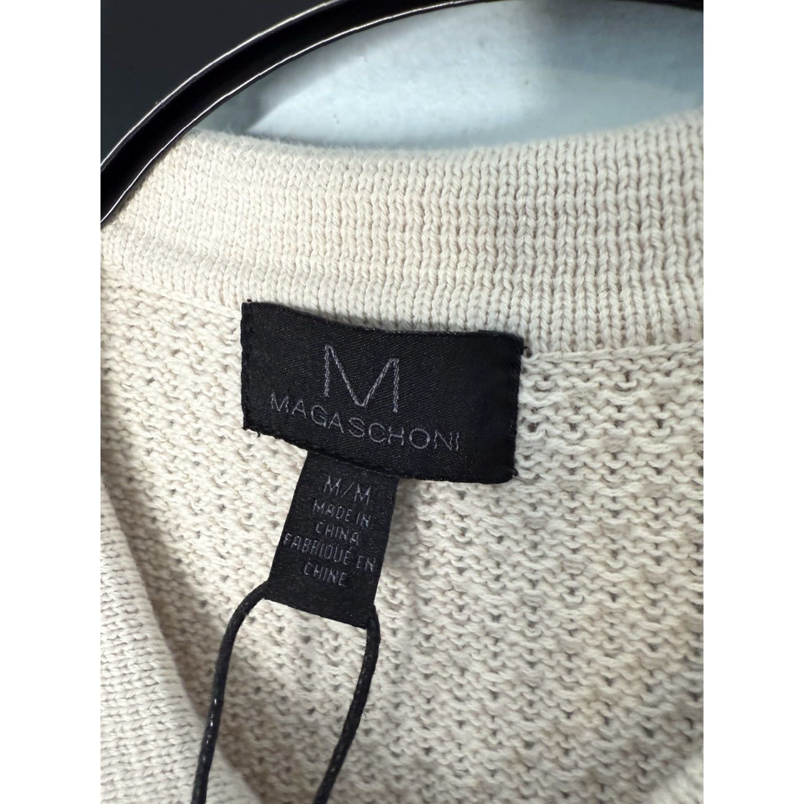 Vintage Magaschoni Sweater Mens Medium New NWT Button Front Knit Cotton Pullover Casual Beige Regular Knit Size US M / EU 48-50 / 2 - 3 Thumbnail