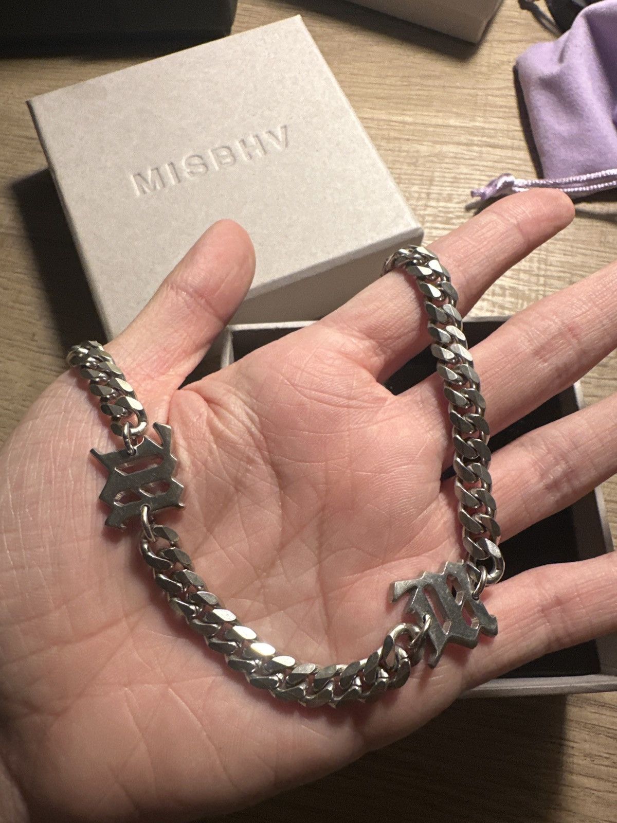Misbhv Silver Curb Chain Choker Necklace Size ONE SIZE - 4 Thumbnail