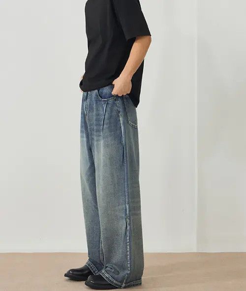 Hypebeast × Japanese Brand × Jean Pants Men's American retro loose distressed baggy jeans Size US 32 / EU 48 - 4 Thumbnail