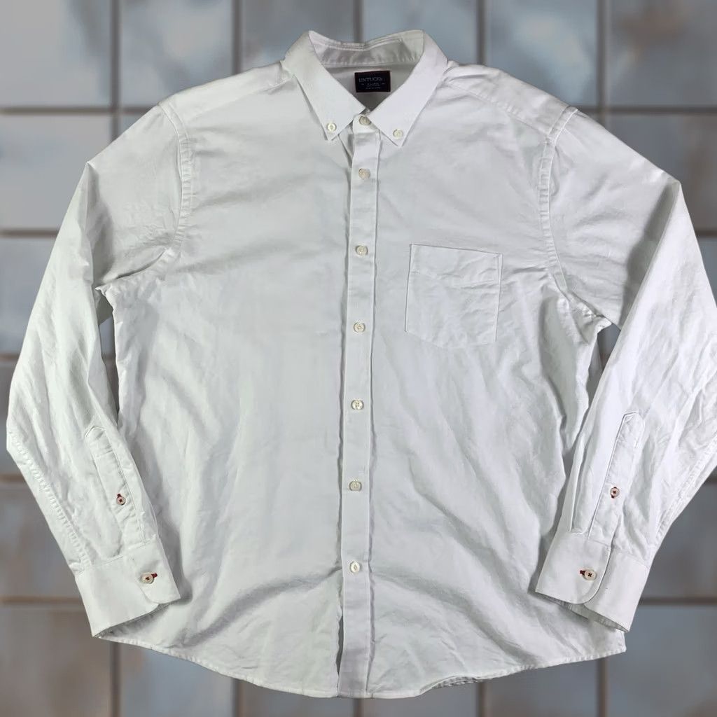 UNTUCKit UNTUCKit Button-Down Shirt Mens XL White Oxford Cotton Long Sleeve Button-Up Classic No N/A Size US XL / EU 56 / 4 - 1 Thumbnail