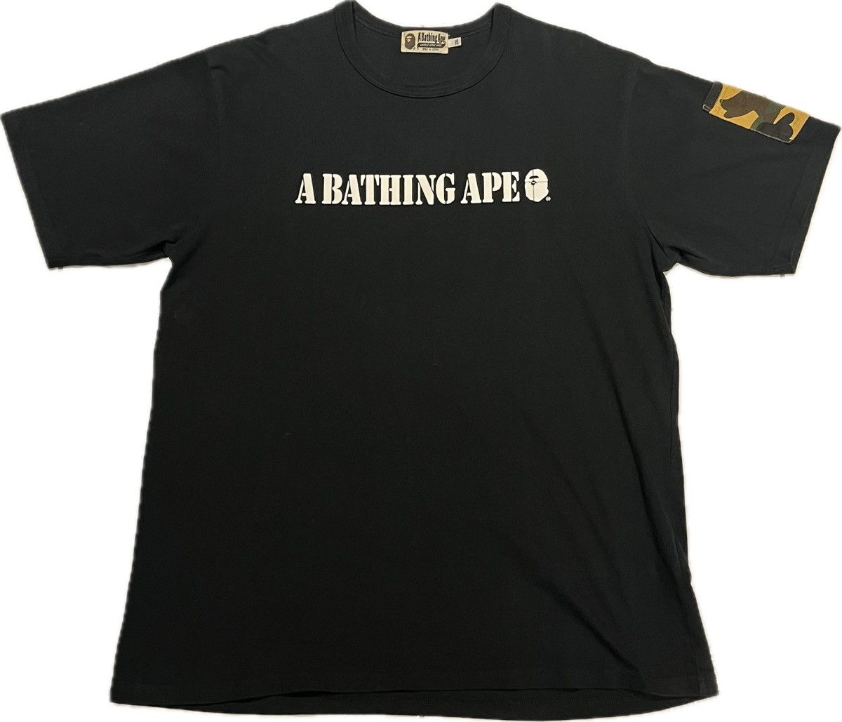 image of Bape A Bathing Ape Tee 1St Yellow Camo Sleeve Pocket in Black, Men's (Size 2XL)