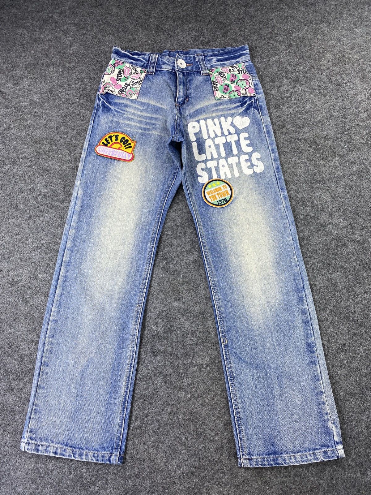 Japanese Brand × Vintage Japanese Denim Jeans PINK LATTE Patchworks - J1083 Size 28" / US 6 / IT 42 - 2 Thumbnail