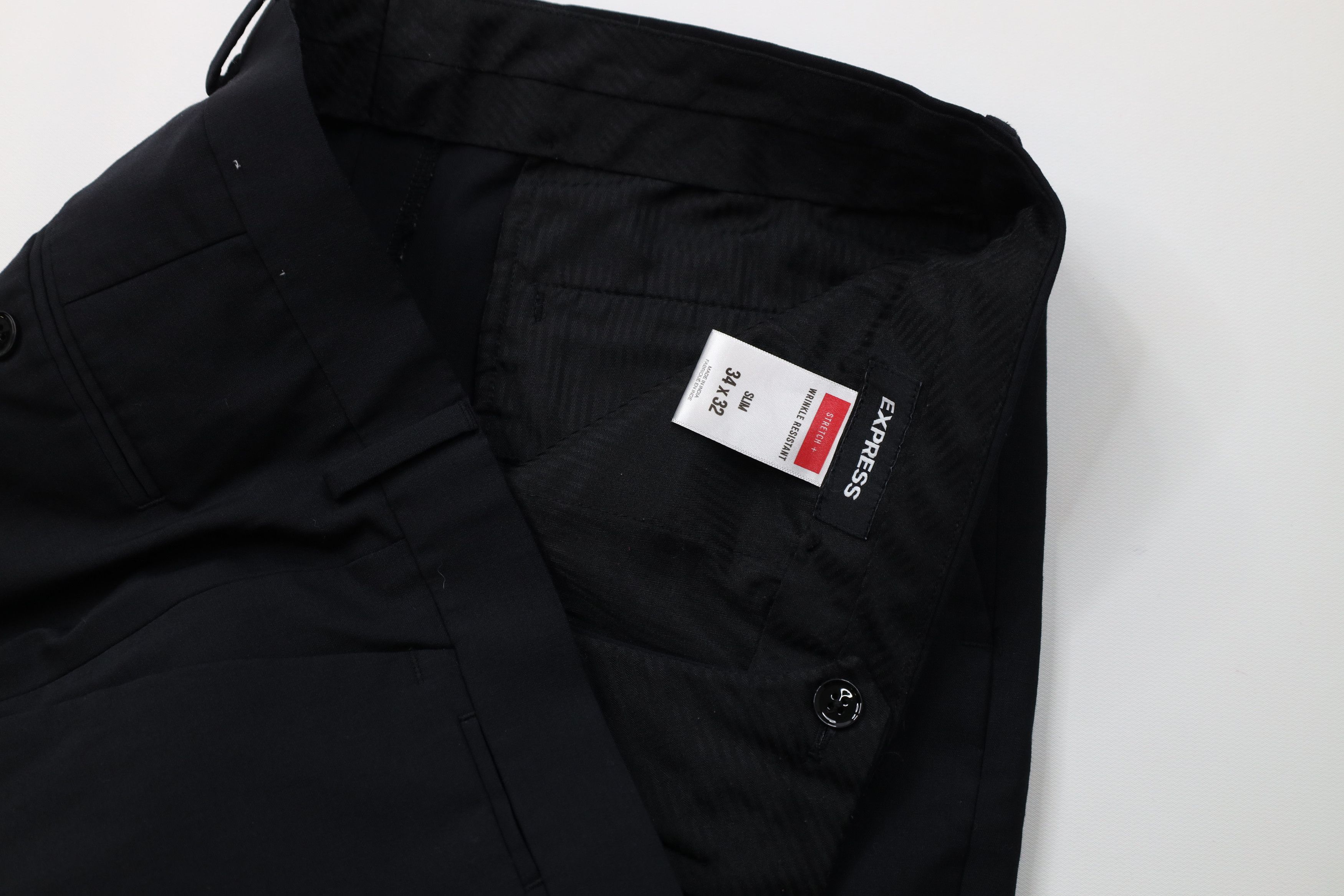 Express Express Stretch Wool Blend Knit Chino Pants Trousers Black Size US 34 / EU 50 - 7 Thumbnail