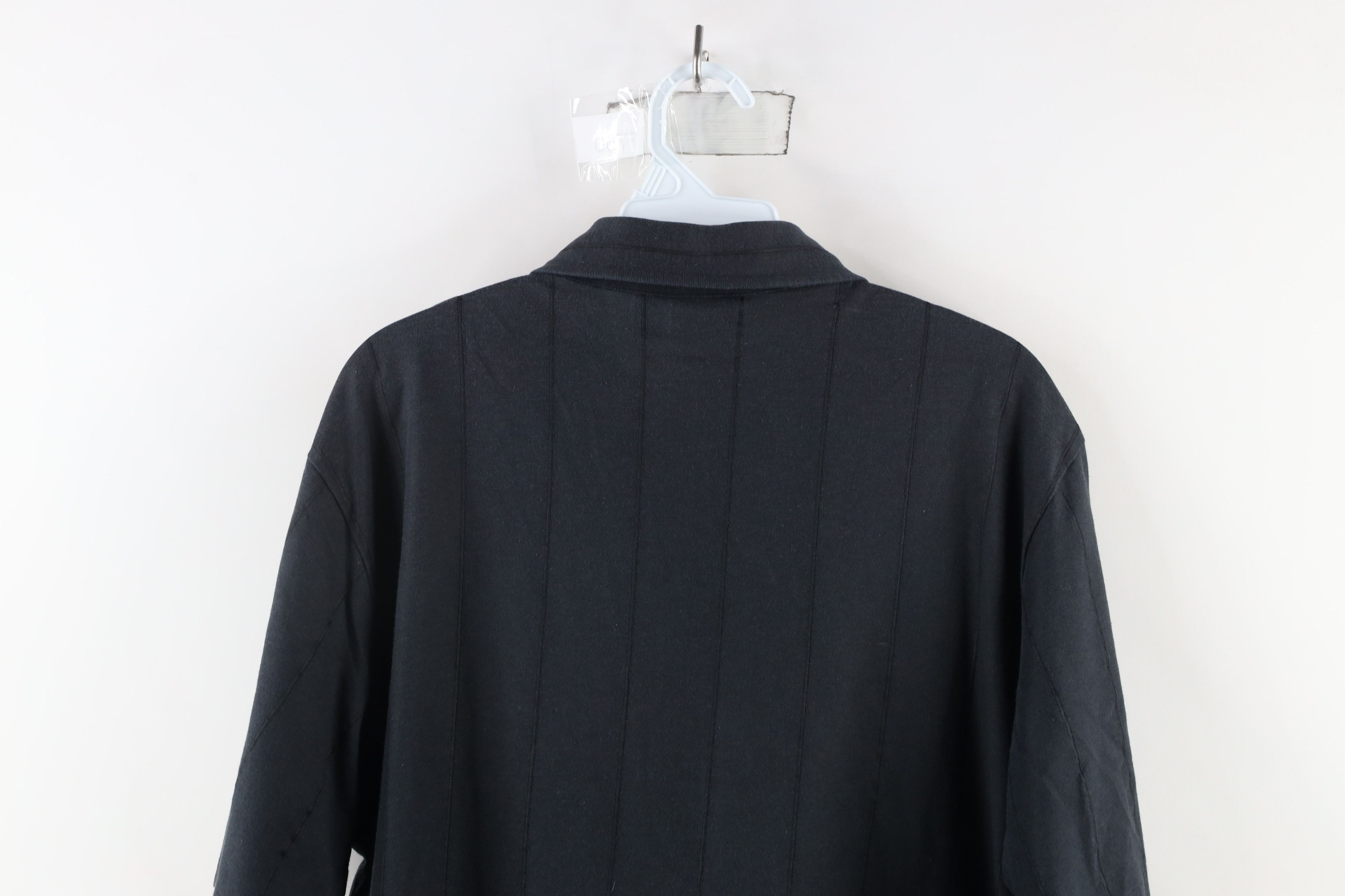 Vintage Vintage 90s Streetwear Knit Collared Pocket Polo Shirt Black Size US XL / EU 56 / 4 - 8 Thumbnail