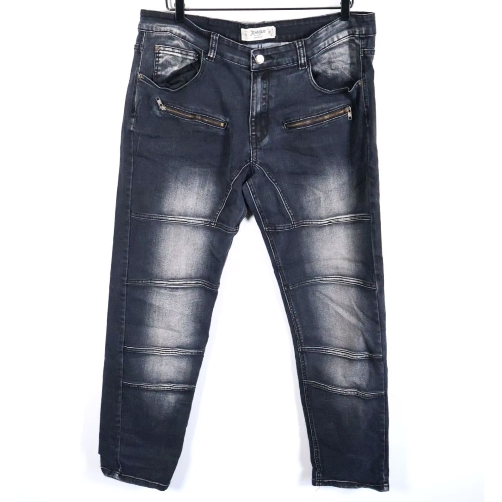 Akademiks VINTAGE Akademiks Jeans Men's 36 x 32 Black Denim Tapered Biker Low Rise Y2K VTG - 90s Grunge USA Mens Jeans Size US 36 / EU 52 - 2 Thumbnail