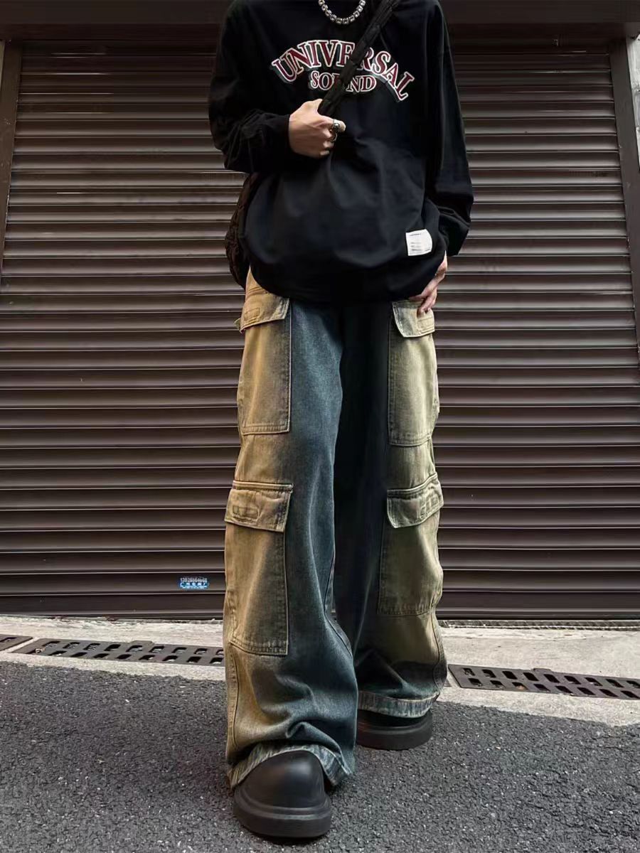 Japanese Brand × Jean Vintage micro flare baggy work jeans Size US 34 / EU 50 - 5 Thumbnail