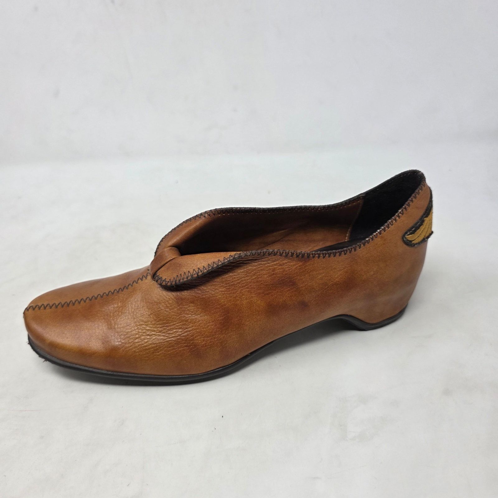 Other Hispanitas Brown Leather Low Heel Slip On Shoes Women Size 8 Size US 8 / IT 38 - 2 Thumbnail