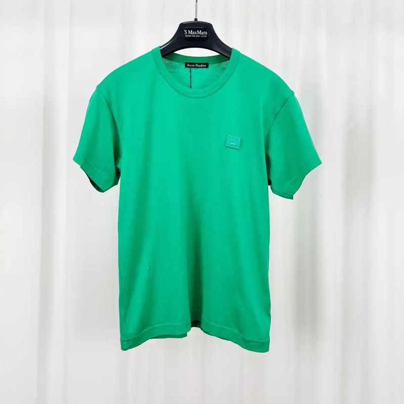 Acne Studios Acne Studios Green Cotton Embroidered Logo T-Shirt Size XXS / US 00 / IT 34 - 1 Thumbnail