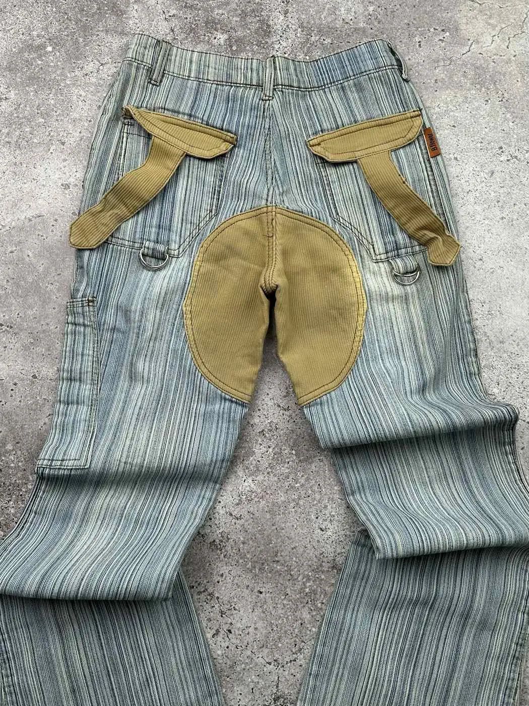 Japanese Brand Vintage Striped Faded Flare Pants C344(V533)(E8) Size 25" / US 0 / IT 36 - 6 Thumbnail