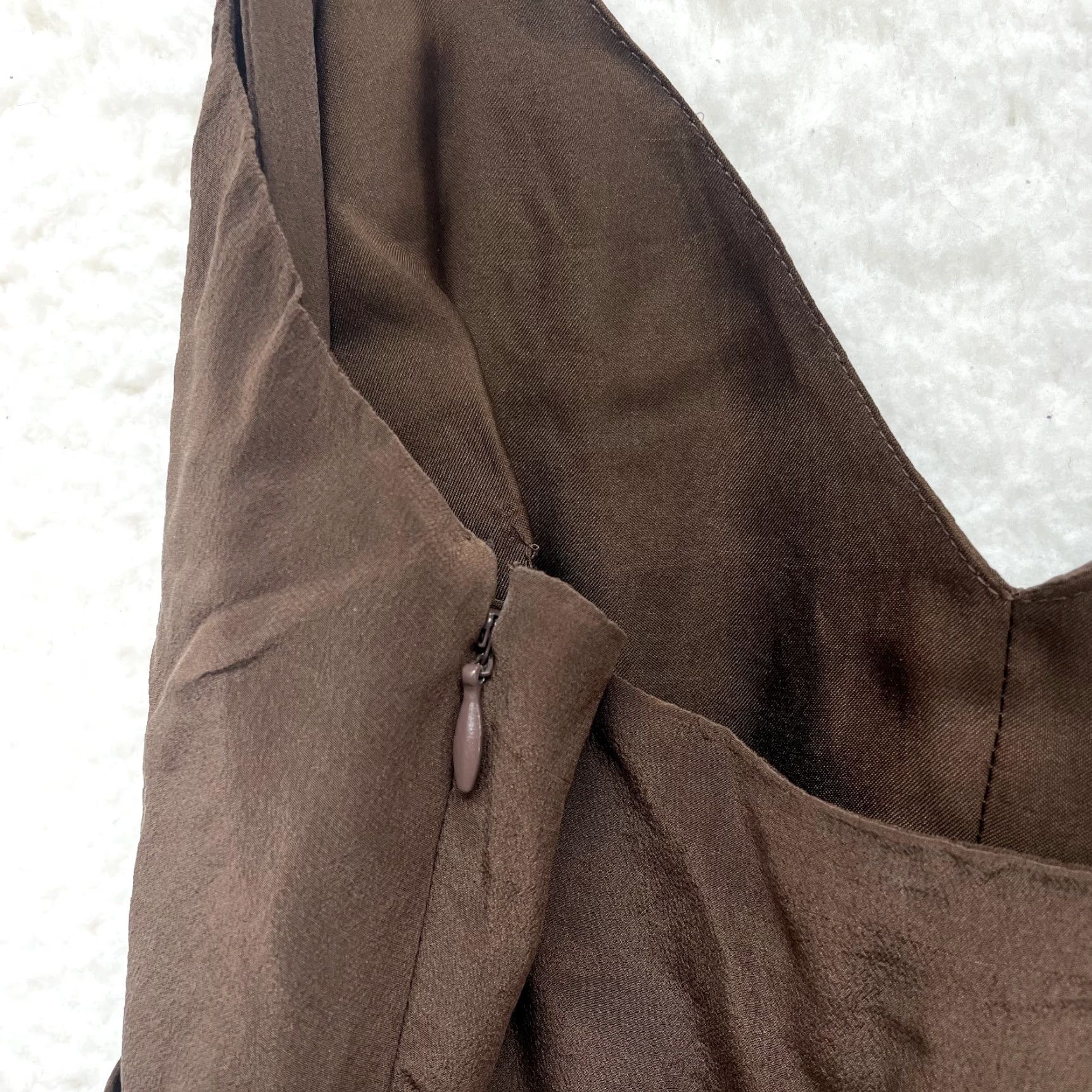 Bcbgmaxazria VINTAGE BCBGMAXAZRIA Dress Maxi 10 Brown Silk Grunge Whimsigoth Fairy Womens Size L / US 10 / IT 46 - 6 Thumbnail