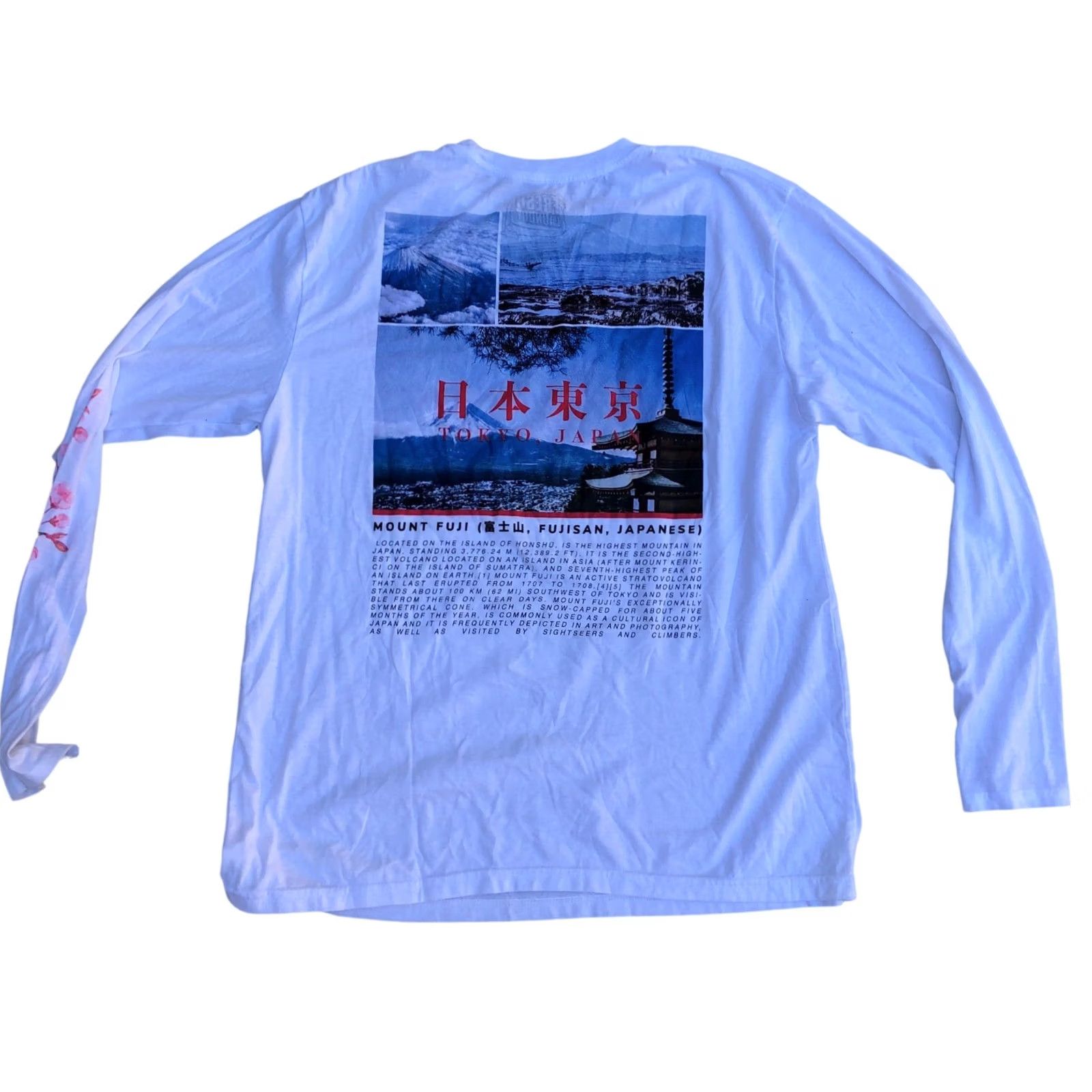 Vintage FRESH LAUNDRY Shirt Tokyo Japan Mount Fuji Fujisan Long Sleeve Crew XL Mens White Size US XL / EU 56 / 4 - 2 Thumbnail