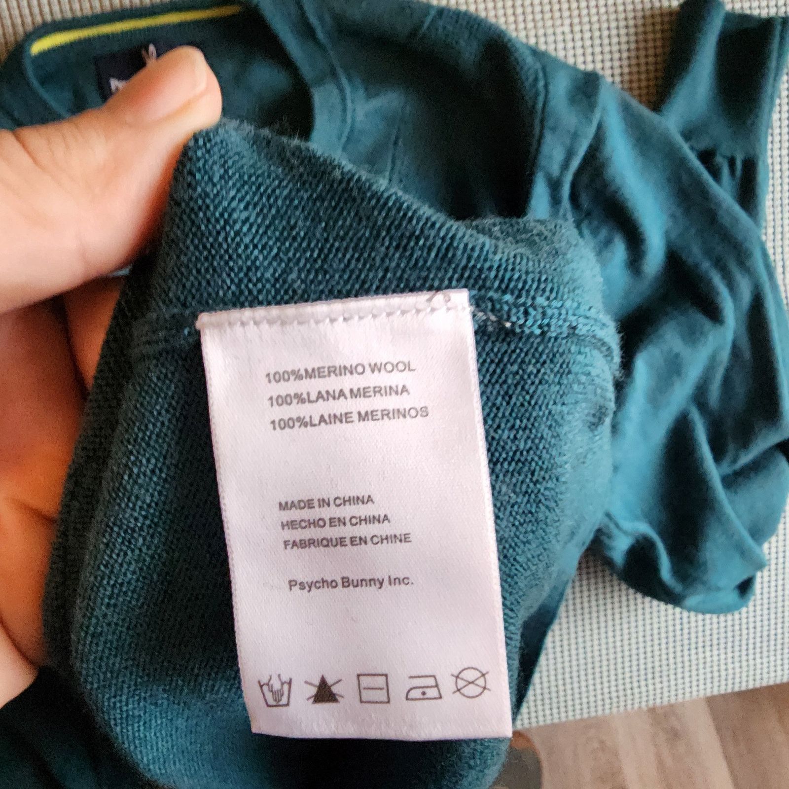 Psycho Bunny Psycho Bunny Men's XL Green Merino Wool Sweater Pullover Size US XL / EU 56 / 4 - 6 Thumbnail