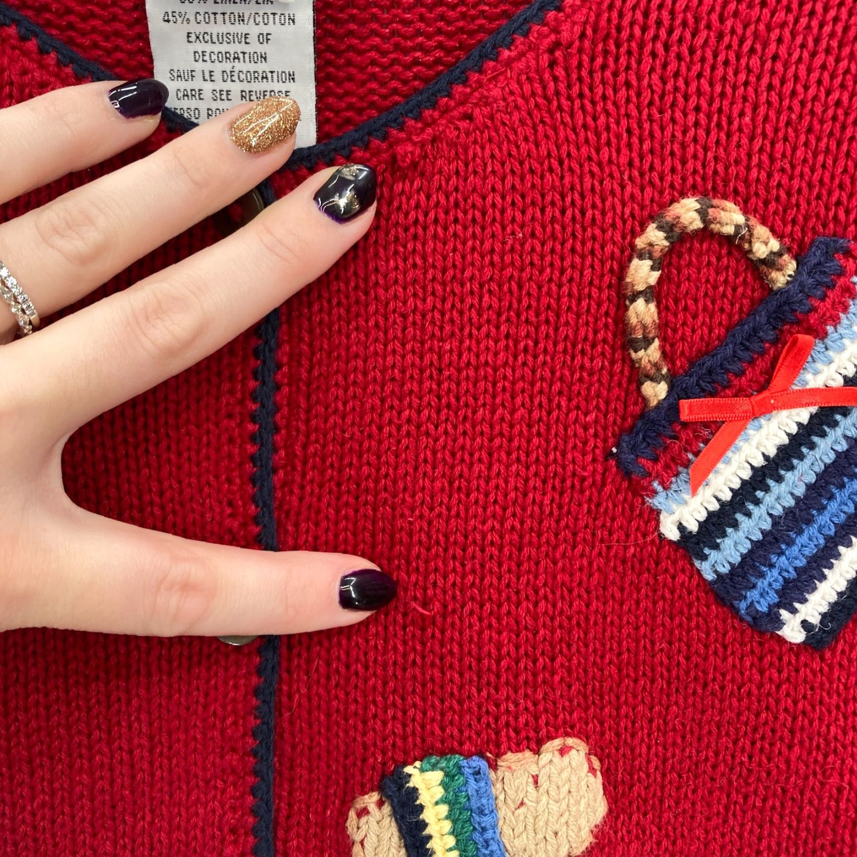 Talbots Talbots Cardigan Women M Red Button Front Sweater Linen Embroidered Summer Nautical Boho Coastal Preppy Size M / US 6-8 / IT 42-44 - 5 Thumbnail