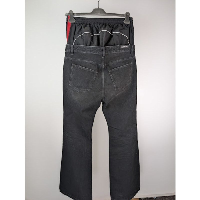 Balenciaga o1rshd1 Q:2 / Layered Kuroki Denim Jeans in Midnight Black Size US 32 / EU 48 - 12 Thumbnail