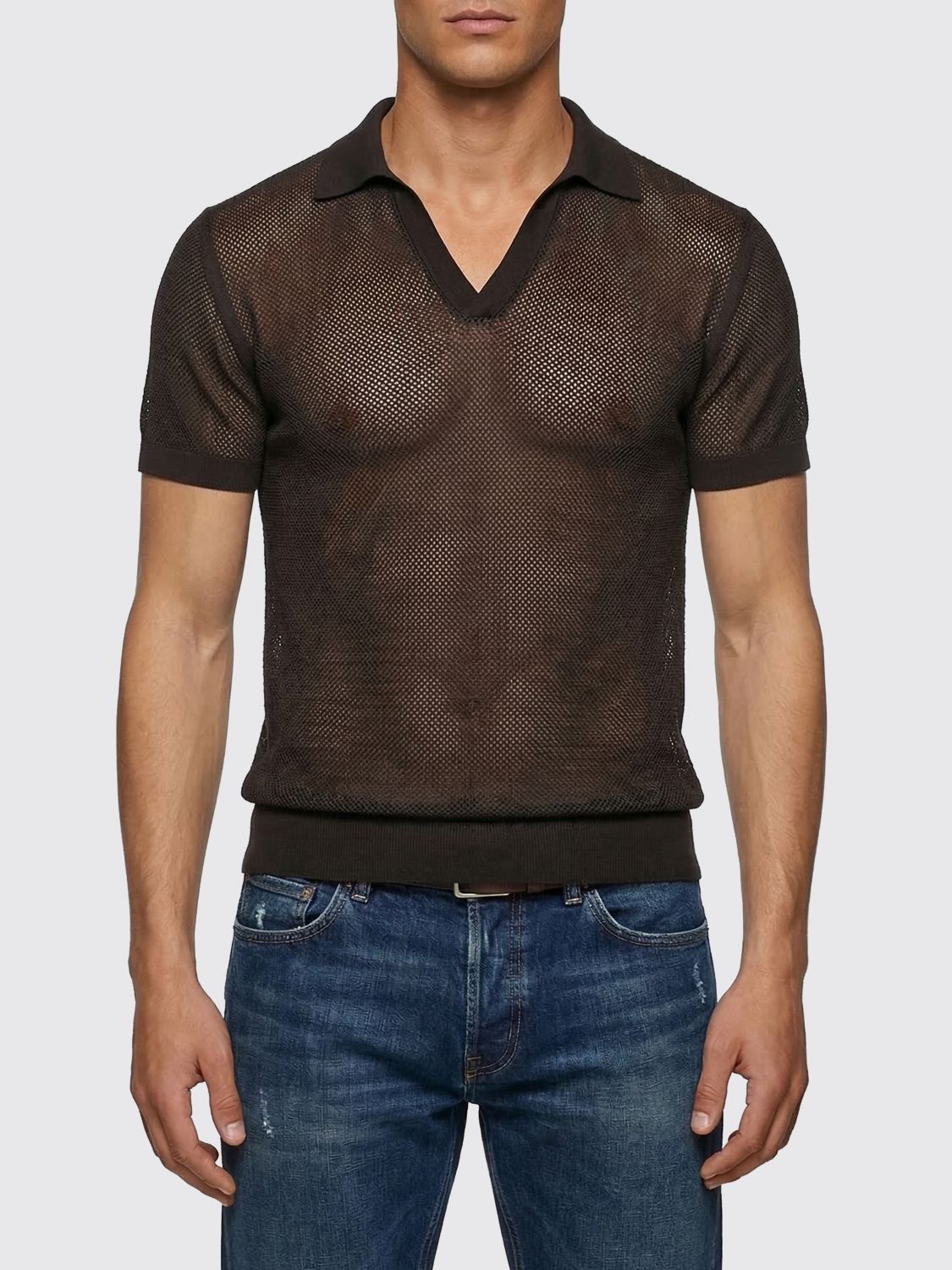 Tom Ford Tom Ford Polo Shirt Men Brown Size US L / EU 52-54 / 3 - 1 Thumbnail
