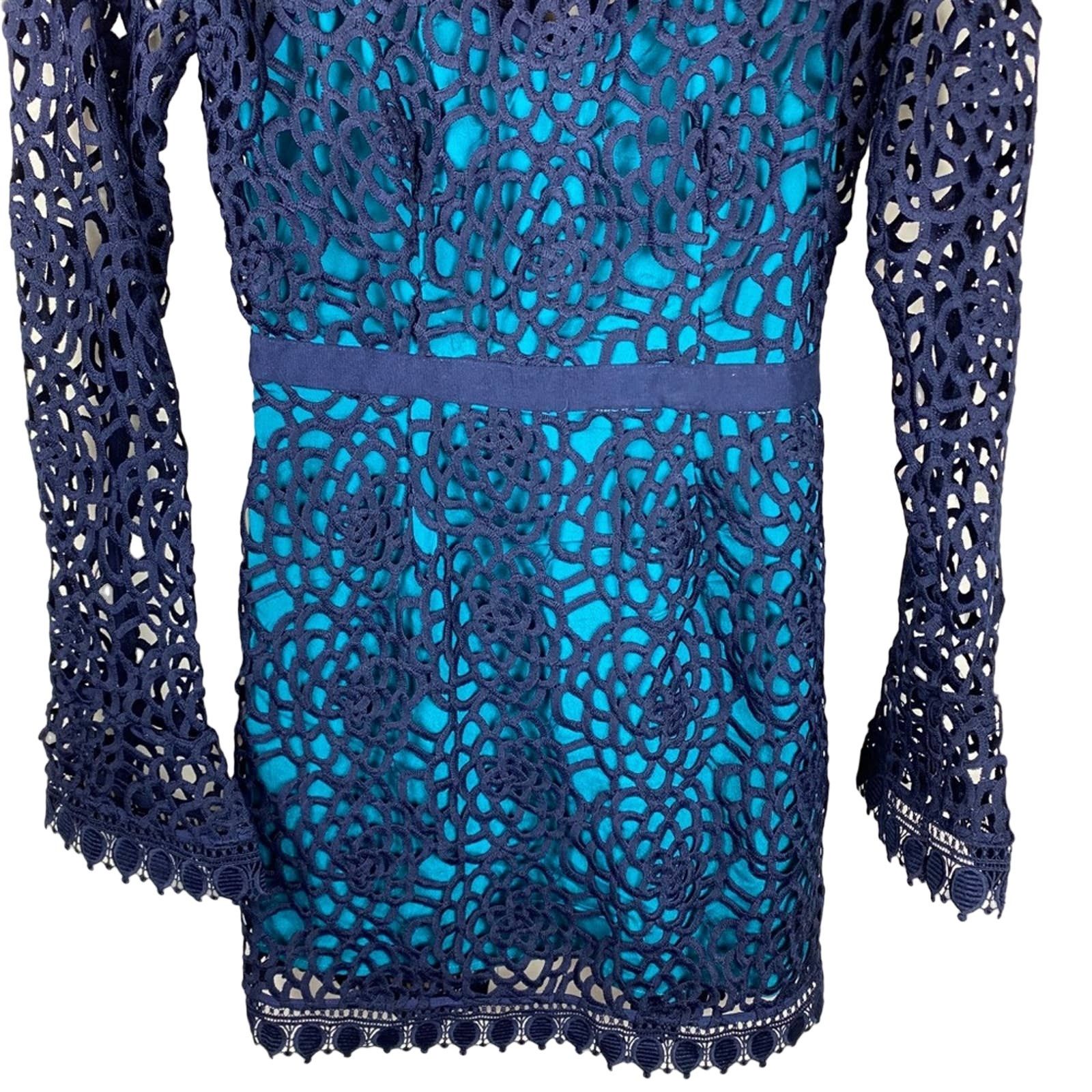 Nordstrom NEW Talulah Roseate Teal Mini Lace Cocktail Dress Small Size S / US 4 / IT 40 - 6 Thumbnail