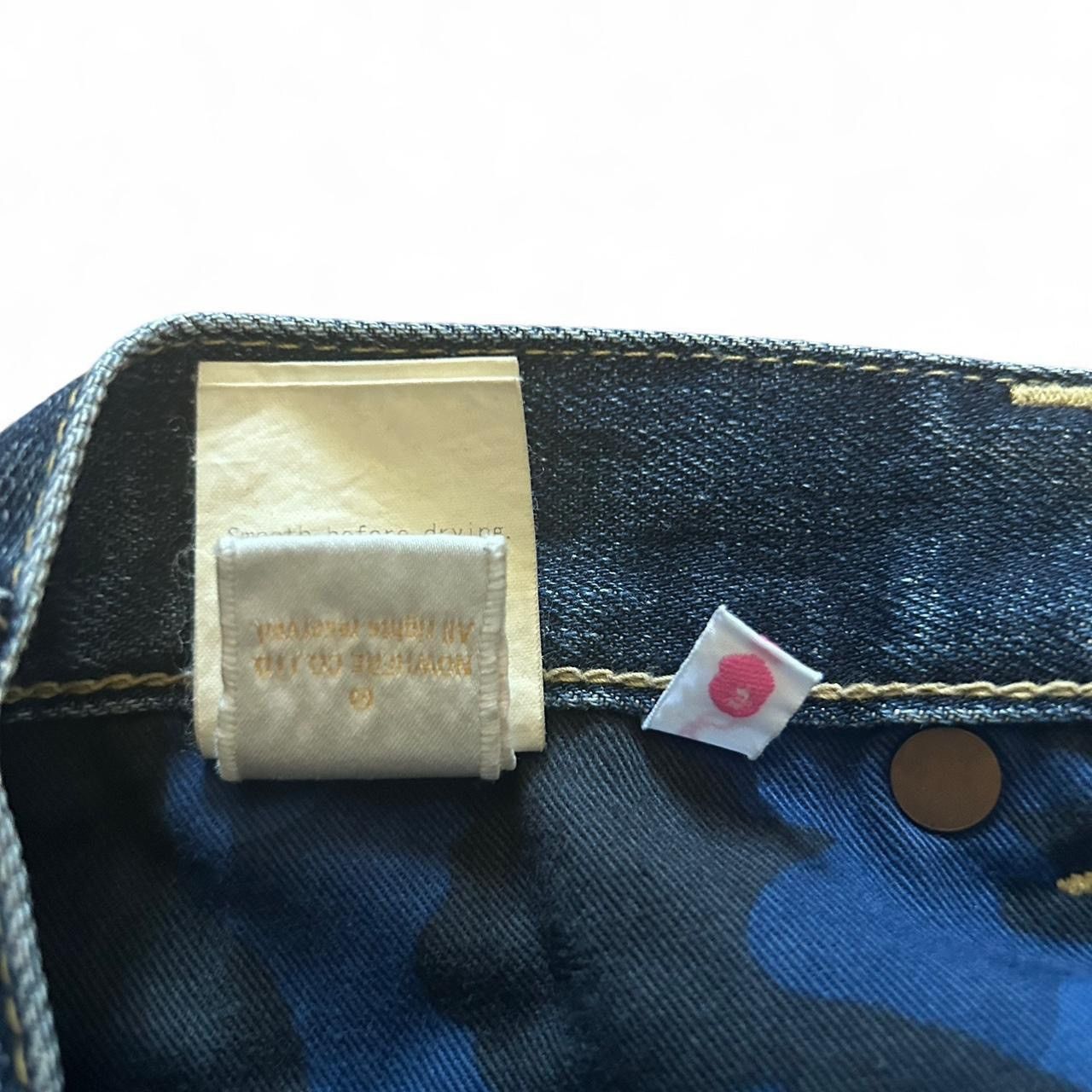Bape × Vintage Bape Dark Wash Bapehead Denim Skirt Size 29" - 5 Thumbnail