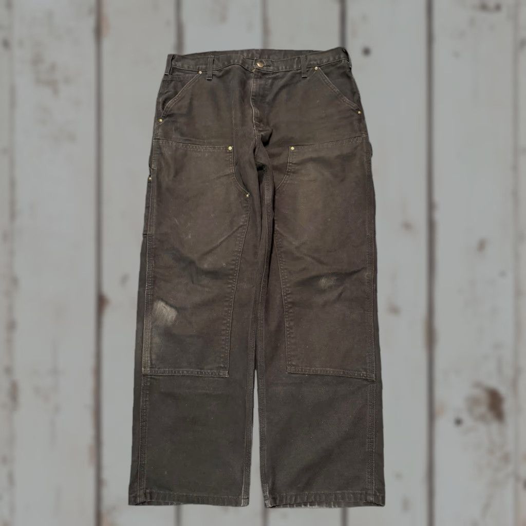 Carhartt Carhartt Pants Men 36x30 Black Double Knee Carpenter Cargo B136 BLK Loose Fit Size US 36 / EU 52 - 1 Thumbnail