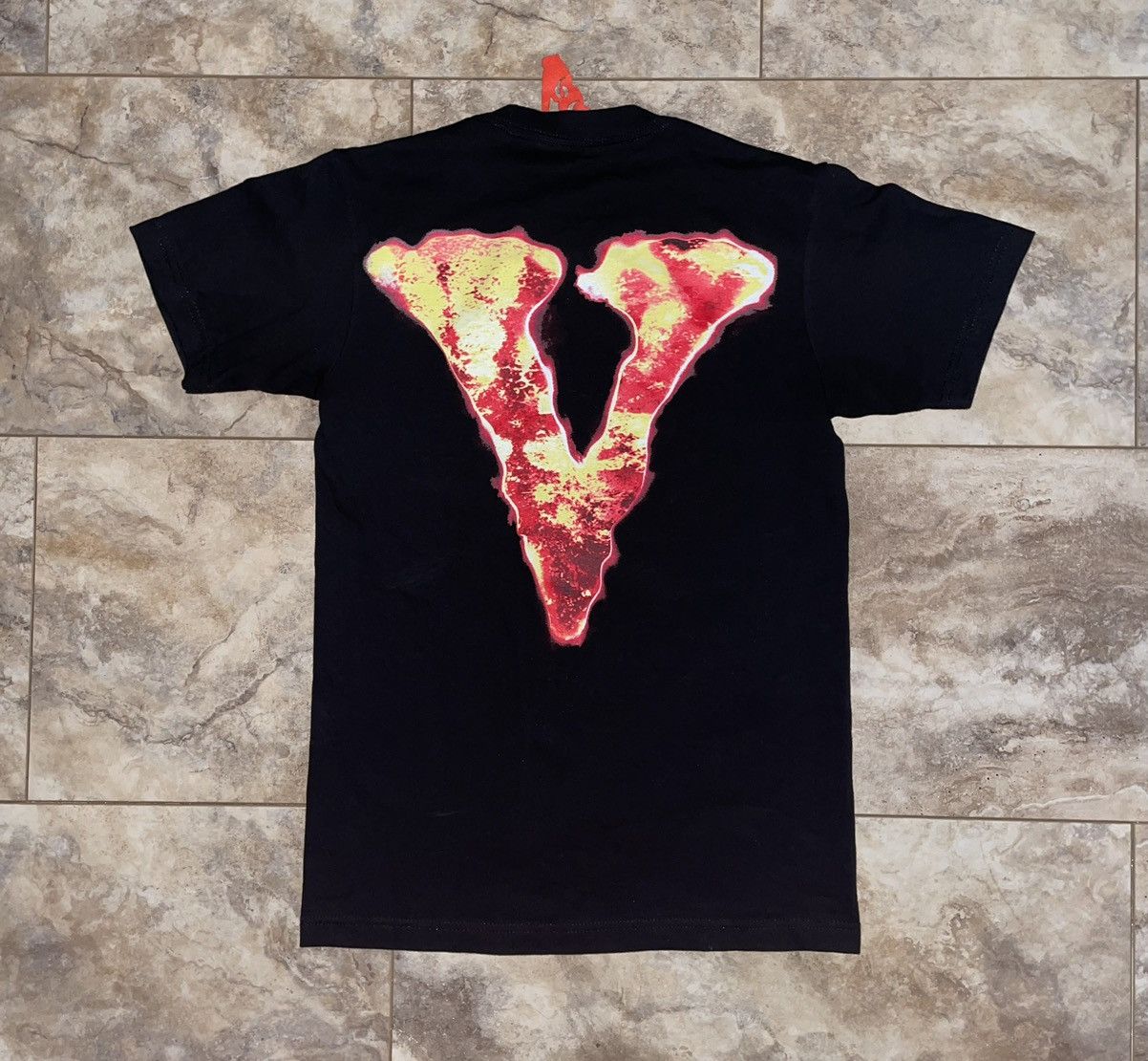 Image of 999 Club x Vlone Juice Wrld Vlone Fighting Demons Tee Size Small Black, Men's