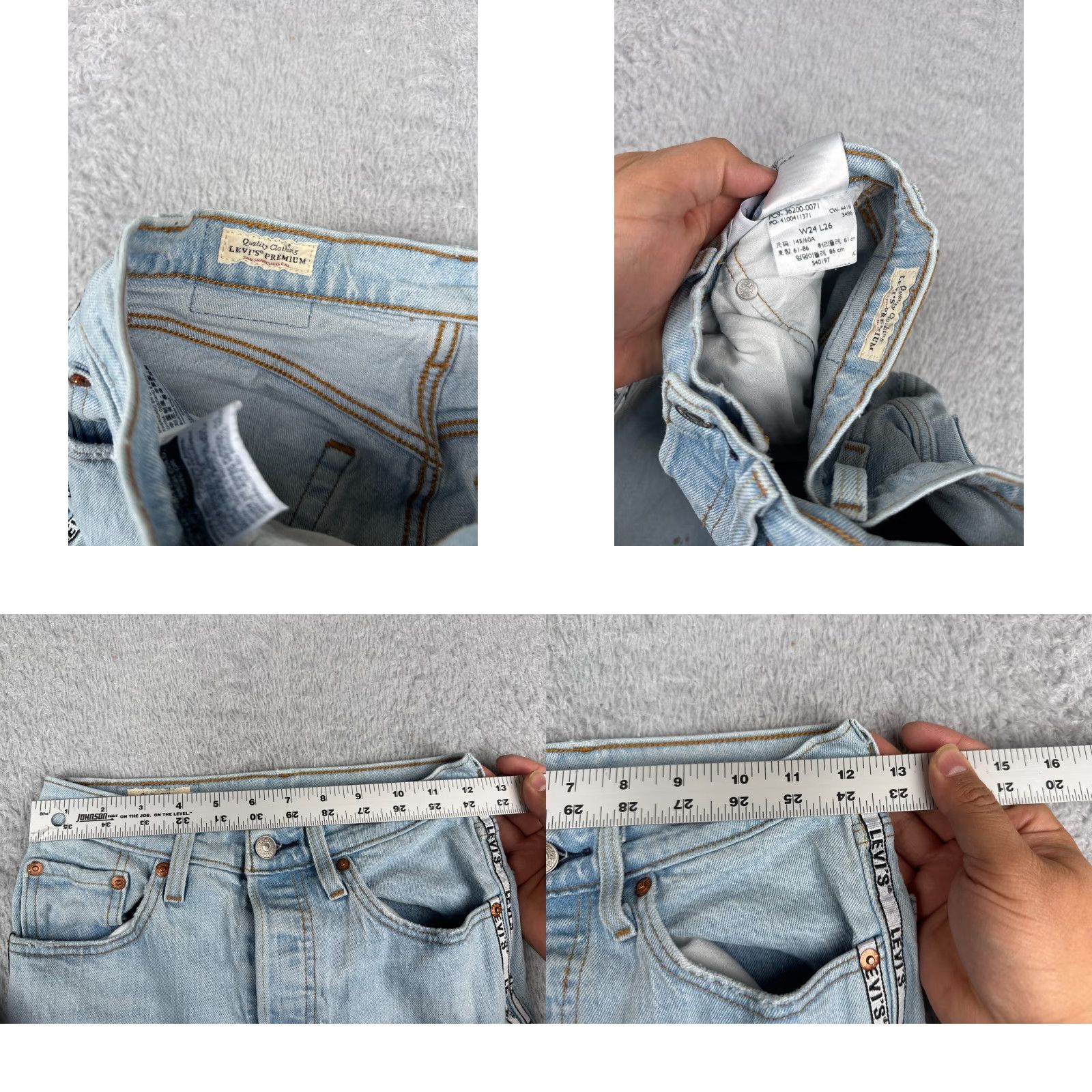 Levi's Levi's Jeans Womens 24 Blue Denim 501 Original Cropped Premium Big E 24x25 Size 42" / US 20 - 8 Thumbnail