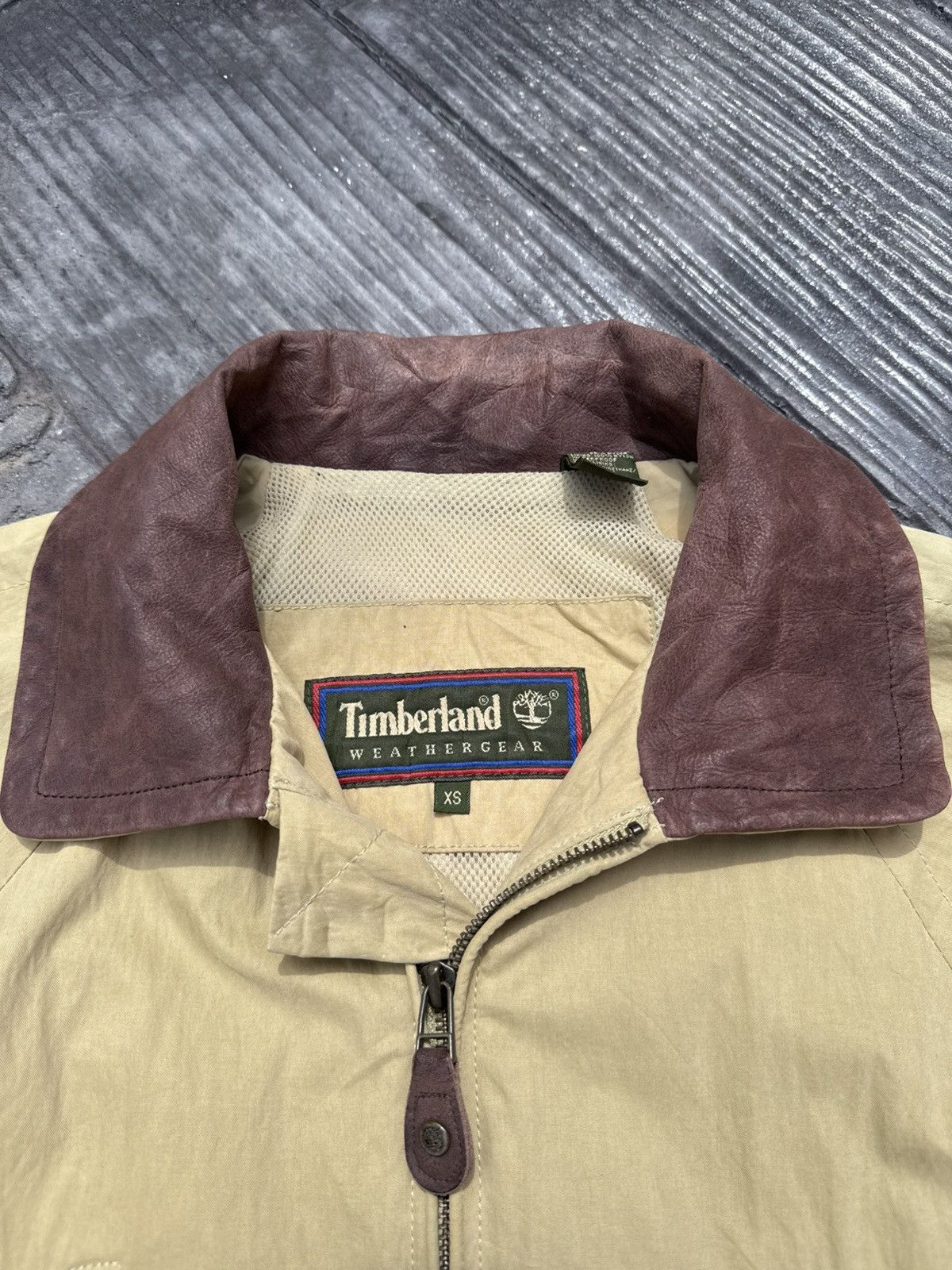 Timberland Vintage 90s Timberland Weather Gear Leather Neck Trim Jacket Size US M / EU 48-50 / 2 - 2 Thumbnail