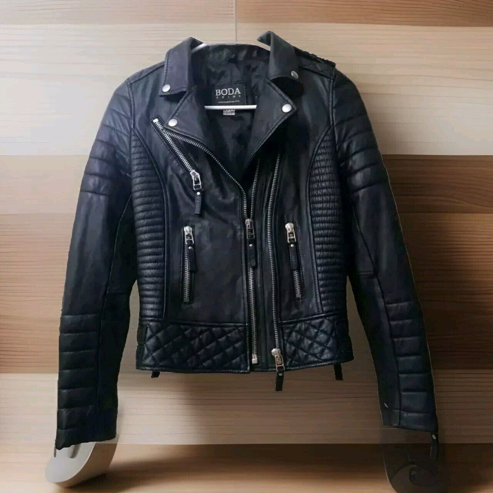 Boda Skins BODA Skins Kay Michaels Napa Leather Platinum Jacket 32/4 Size S / US 4 / IT 40 - 6 Thumbnail