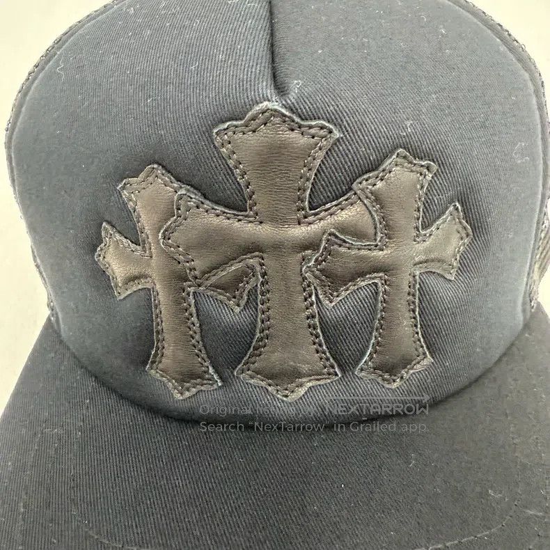 Chrome Hearts CHROME HEARTS Size OS Black three-cross leather baseball ca Size ONE SIZE - 2 Thumbnail