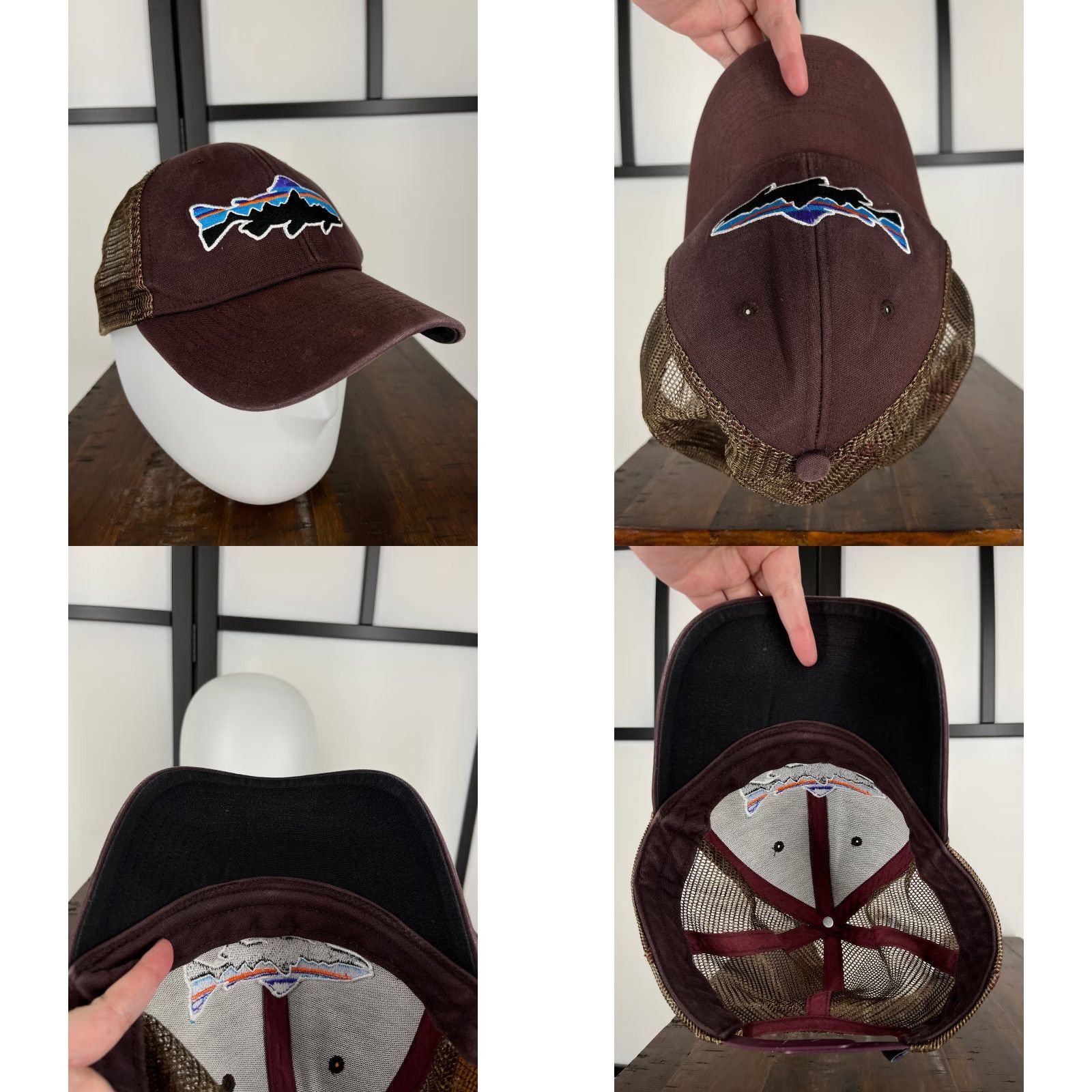 Patagonia Patagonia Hat Cap Snap Back Adult One Size Brown Fitz Roy Embroidered Trout Trucker Hat Mens Size ONE SIZE - 8 Thumbnail