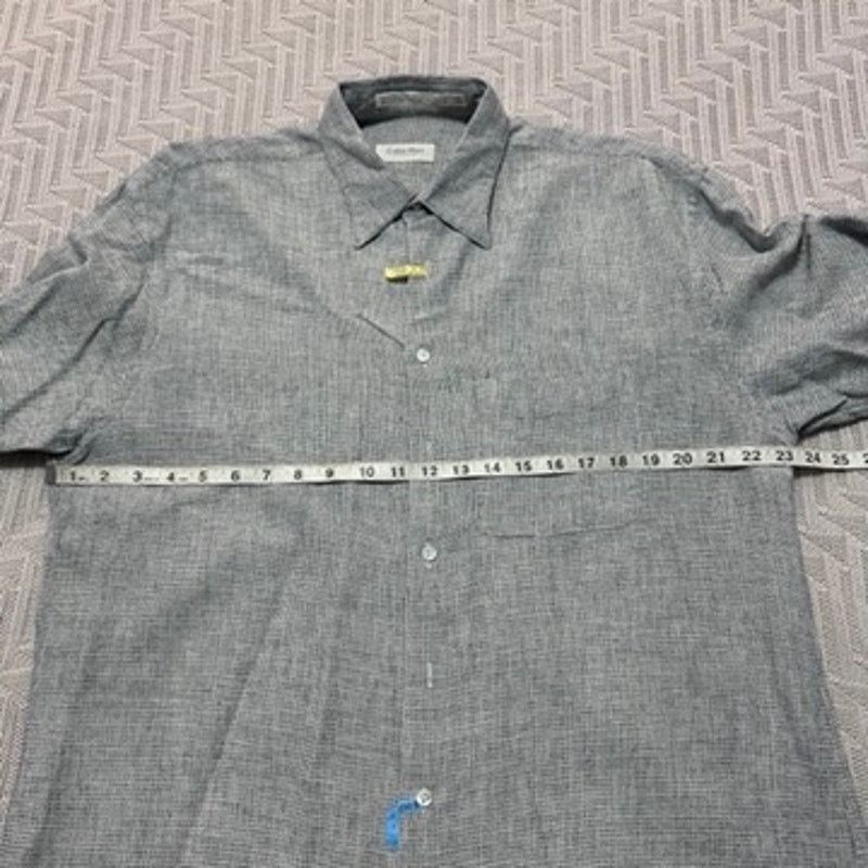Calvin Klein Calvin Klein black weave linen button down size 16.5 Size US L / EU 52-54 / 3 - 6 Thumbnail