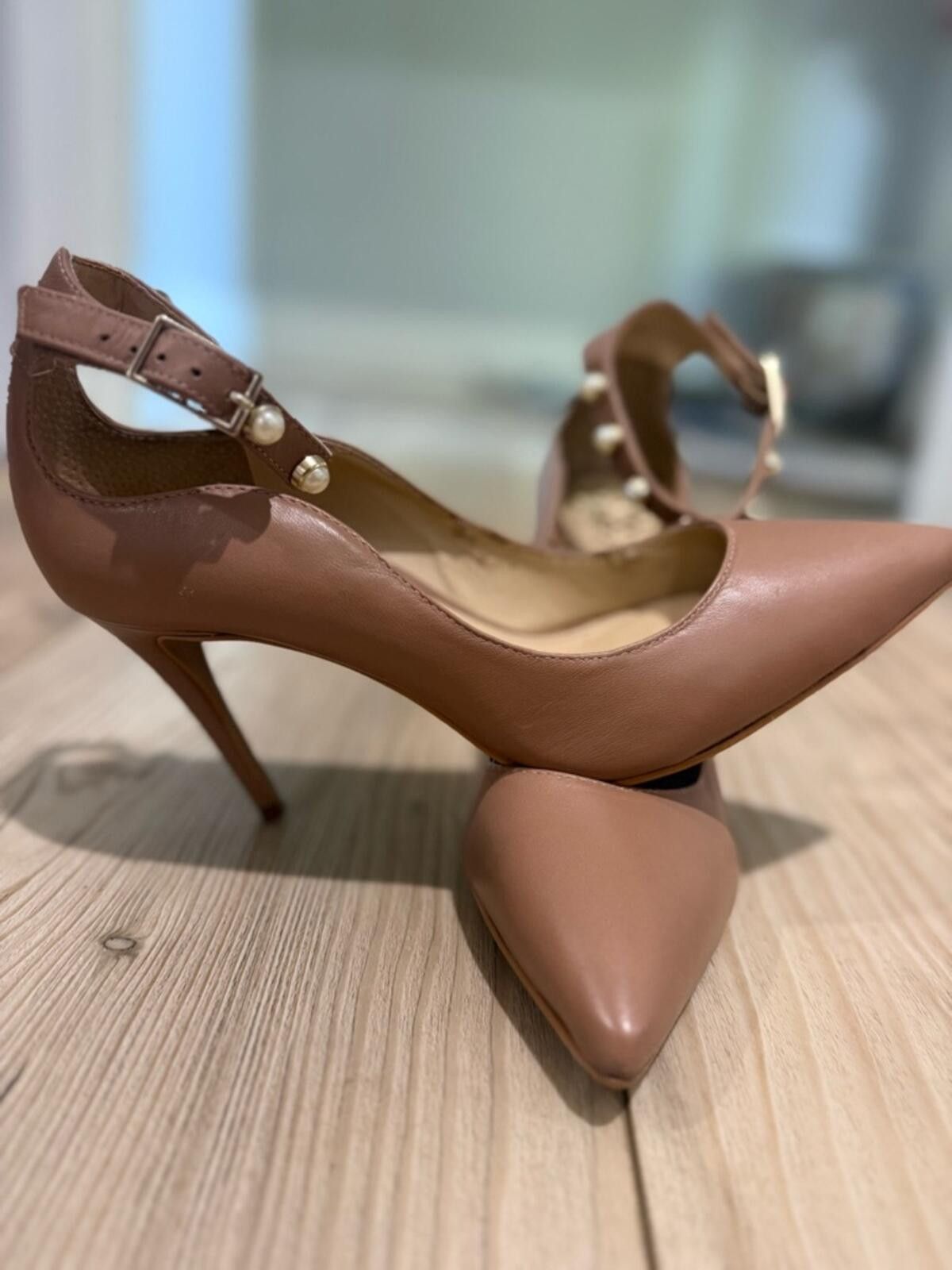 Vince Camuto Vince Camuto Mauve Pointed-Toe Ankle-Strap Pumps Size US 7.5 / IT 37.5 - 1 Thumbnail