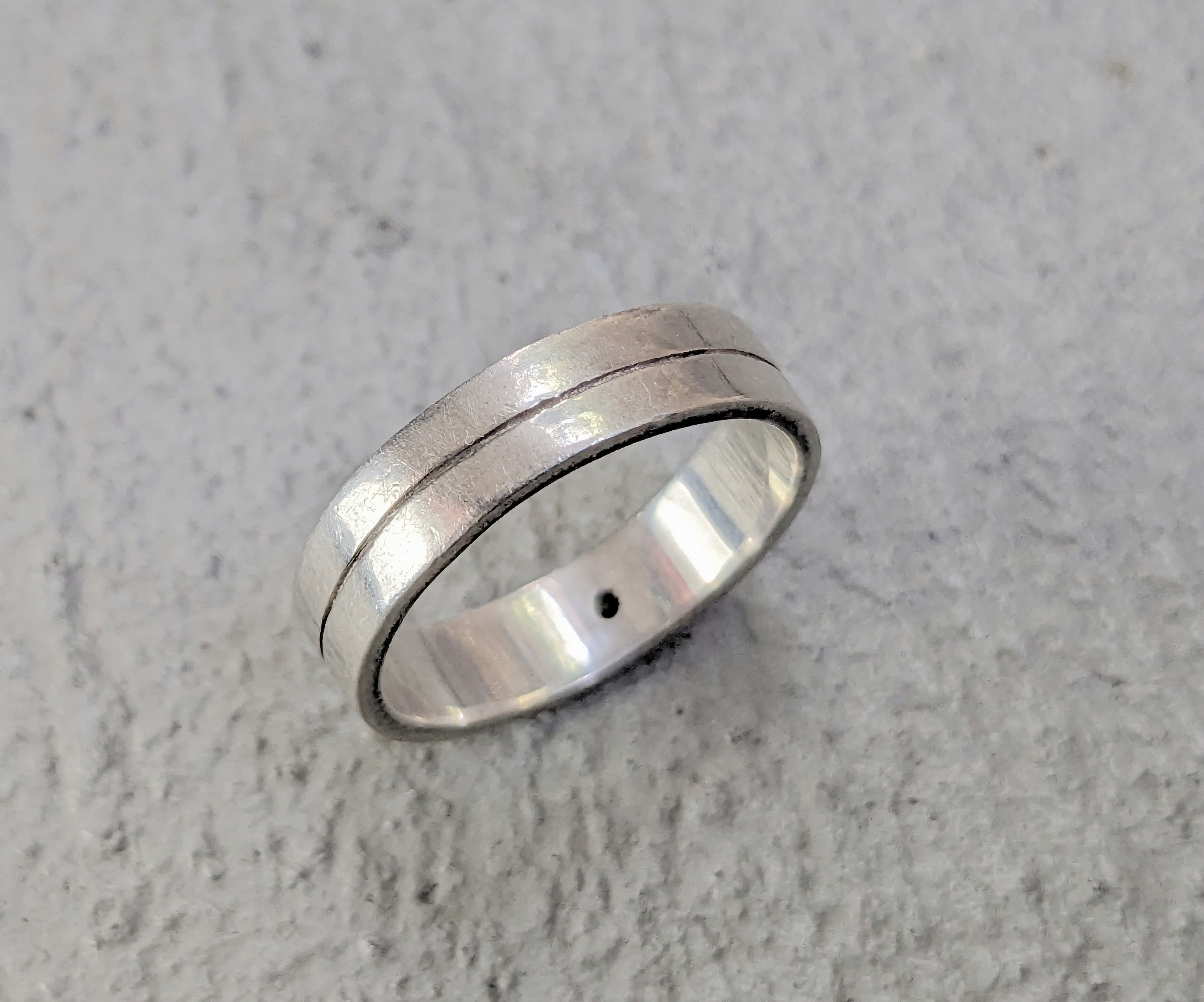 Jewelry Vintage Sterling Silver Ring Orange 8.75 Modern Minimalist Size ONE SIZE - 8 Thumbnail