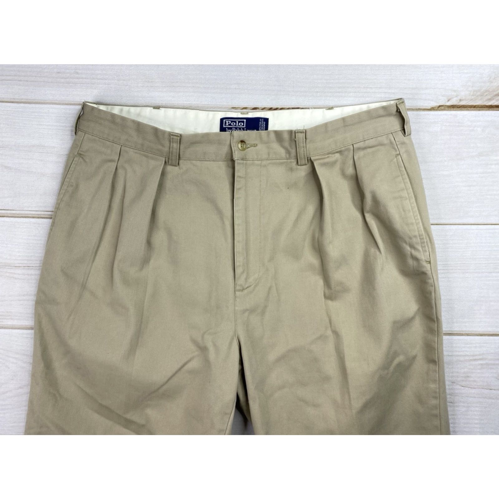 Polo Ralph Lauren VINTAGE Polo Ralph Lauren Andrew Pants 38x32 Khaki Chino Pleated Golf Slacks Men Size US M / EU 48-50 / 2 - 2 Thumbnail