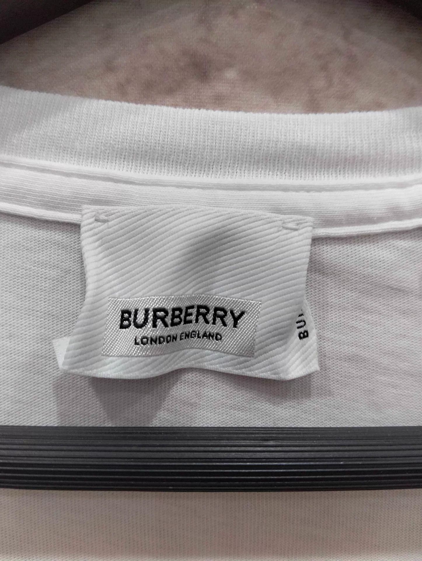 Burberry Burberry White Embroidered B Logo Crewneck T-Shirt M Size US M / EU 48-50 / 2 - 3 Thumbnail