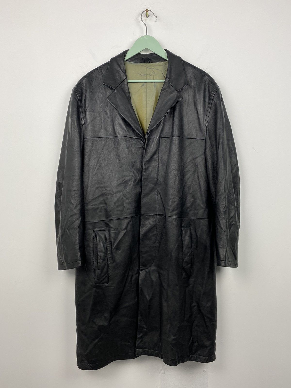 Vintage Versace Classic V2 Leather Coat Jacket Prada