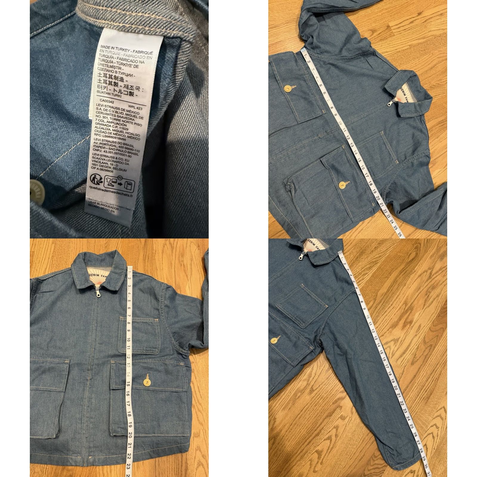 Levi's VINTAGE Levi's Made & Crafted Denim Cropped Jacket Mens 2XS Blue Denim Jacket Crop Cropped Wit Cottn USA 50s Fishing Style Size US XXS / EU 40 - 9 Thumbnail