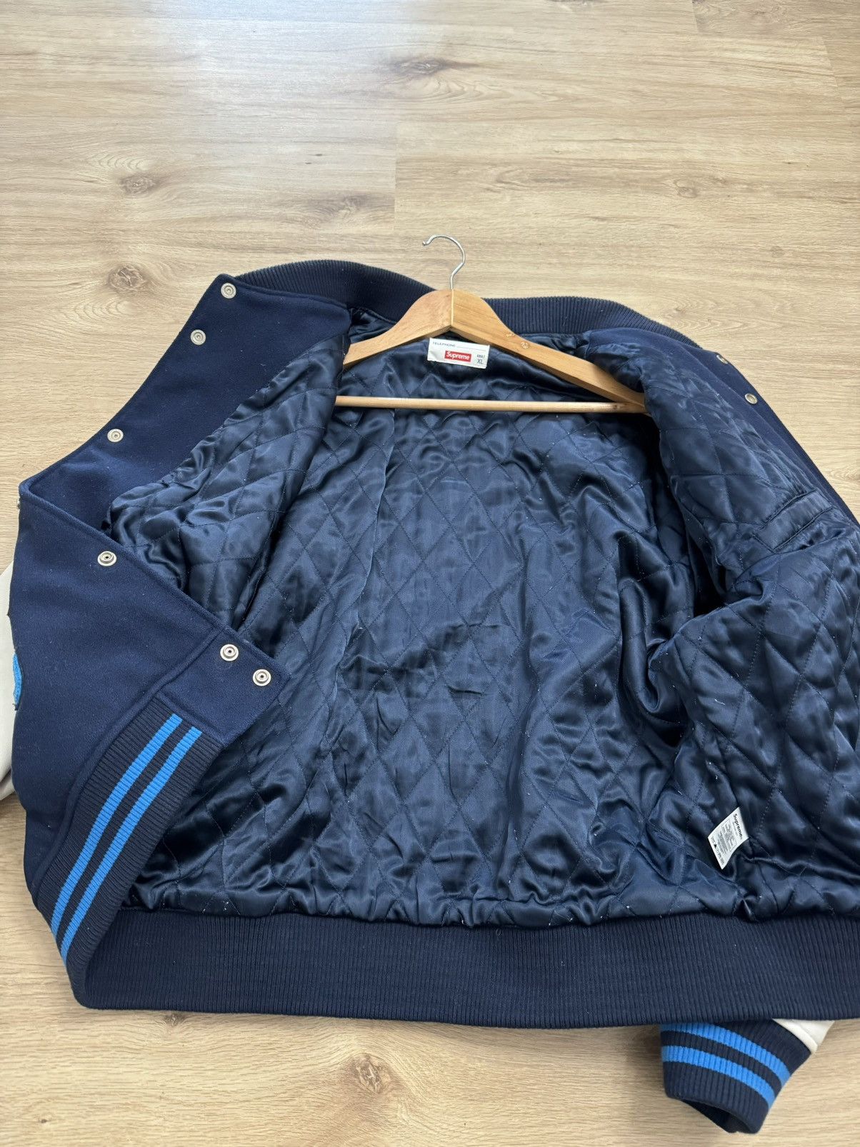 Supreme Supreme Dream Team Varsity Jacket Navy Blue XL Size US XL / EU 56 / 4 - 7 Thumbnail